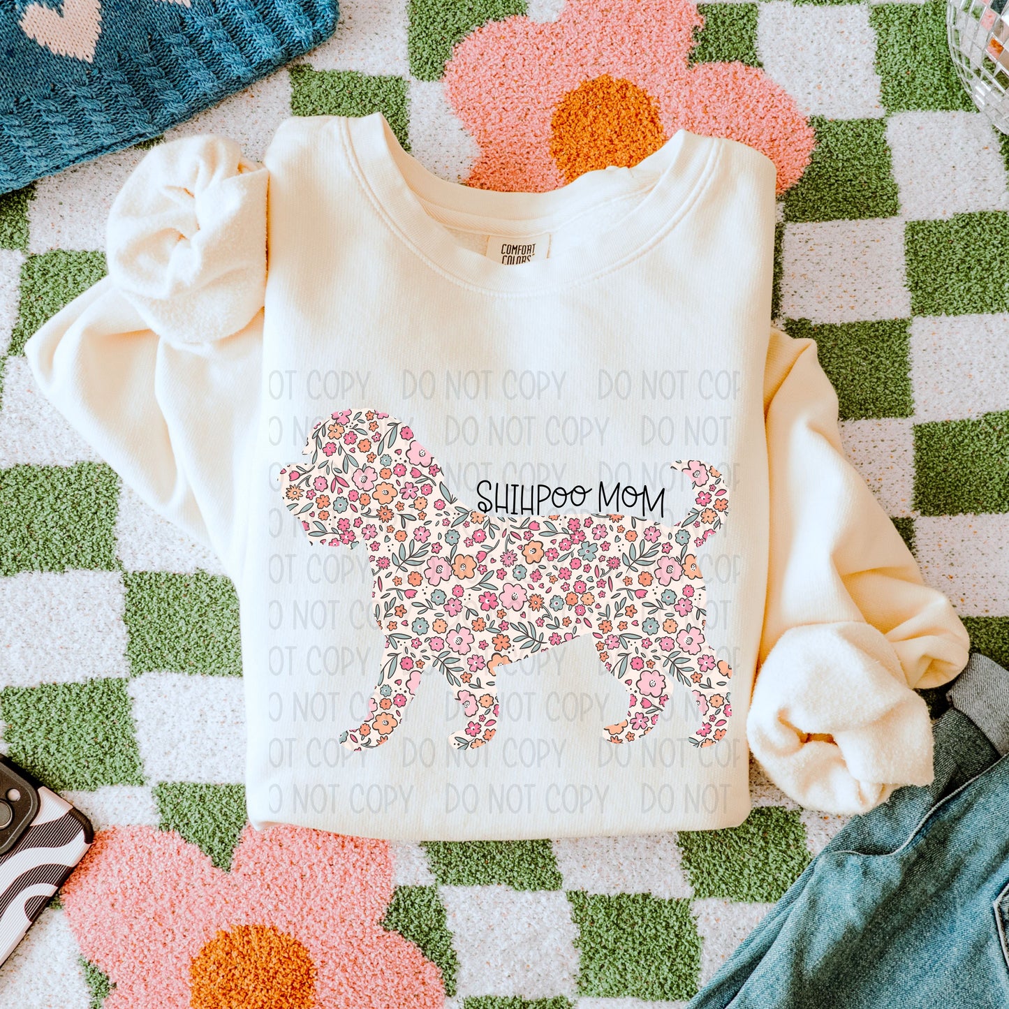 DOG MOM FLORAL - DTF TRANSFER