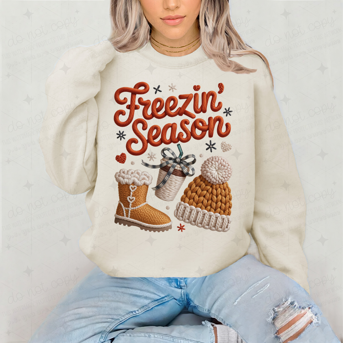 COQUETTE FREEZIN' SEASON - FAUX YARN - DTF TRANSFER