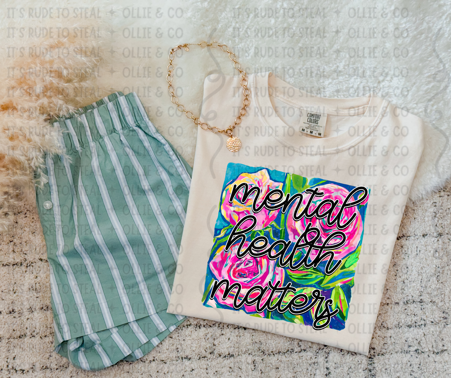 MENTAL HEALTH MATTERS FLORAL - DTF TRANSFER