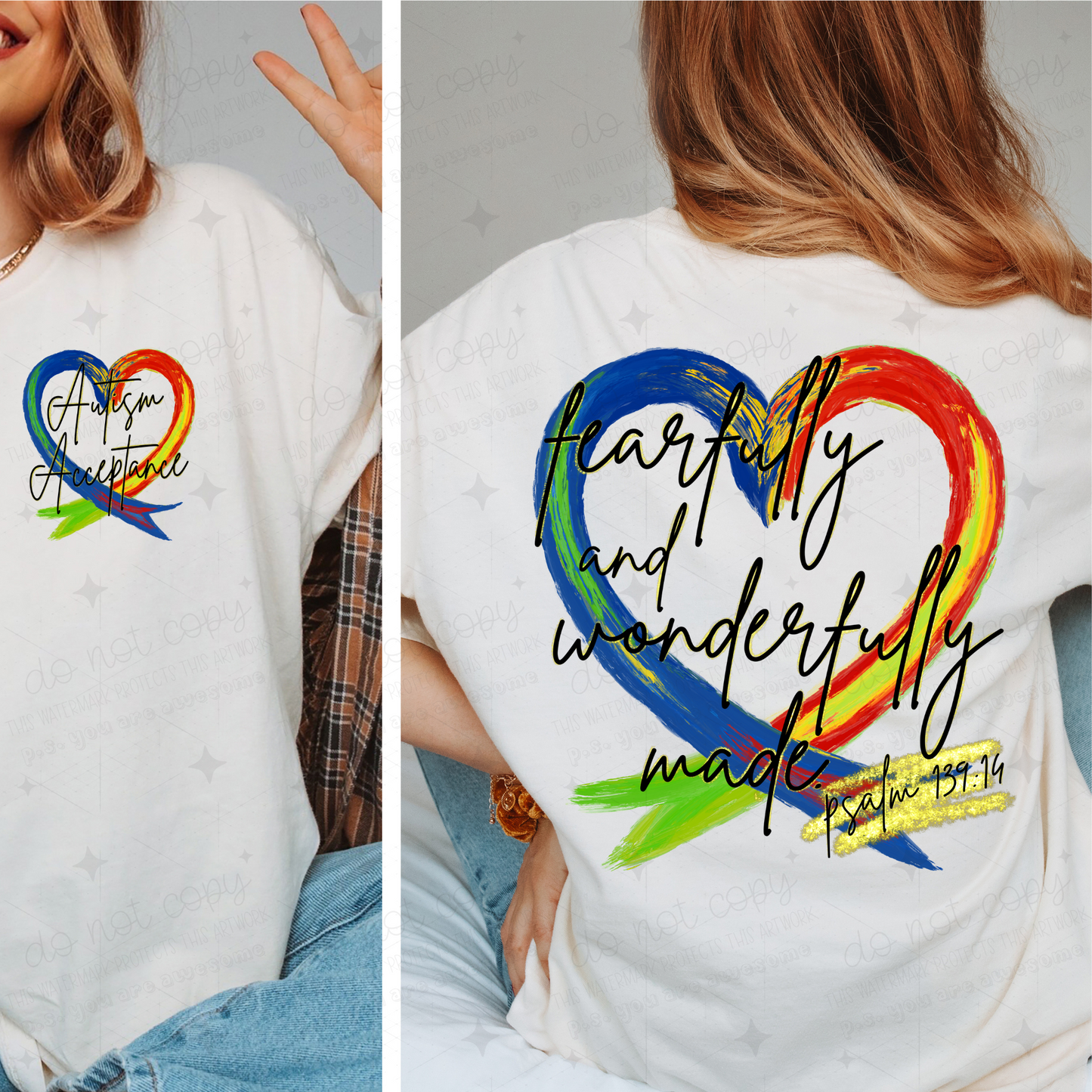 FEARFULLY & WONDERFULLY MADE - FRONT+BACK - DTF TRANSFER
