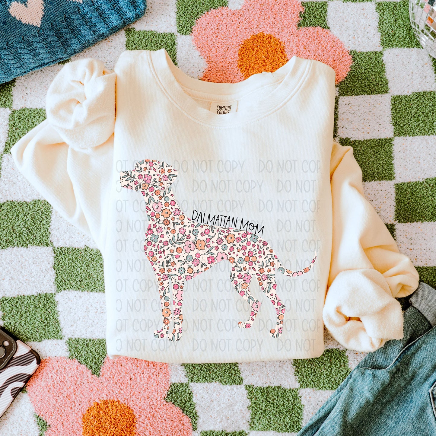 DOG MOM FLORAL - DTF TRANSFER