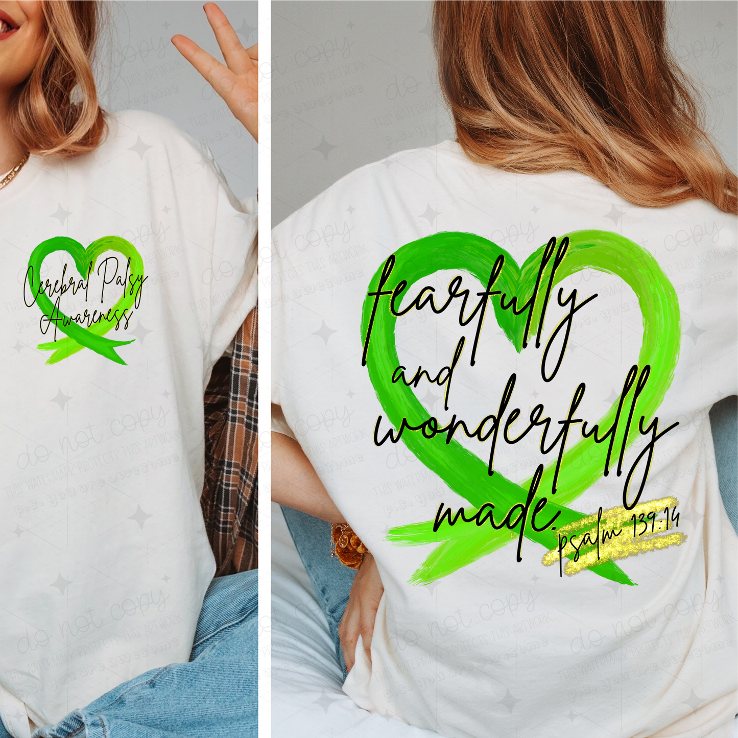 FEARFULLY & WONDERFULLY MADE - FRONT+BACK - DTF TRANSFER