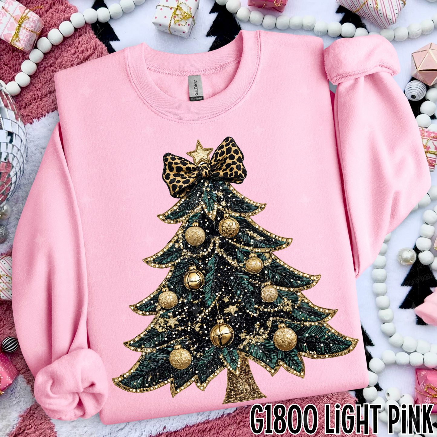 FAUX GLITTER CHRISTMAS TREE - DTF TRANSFER