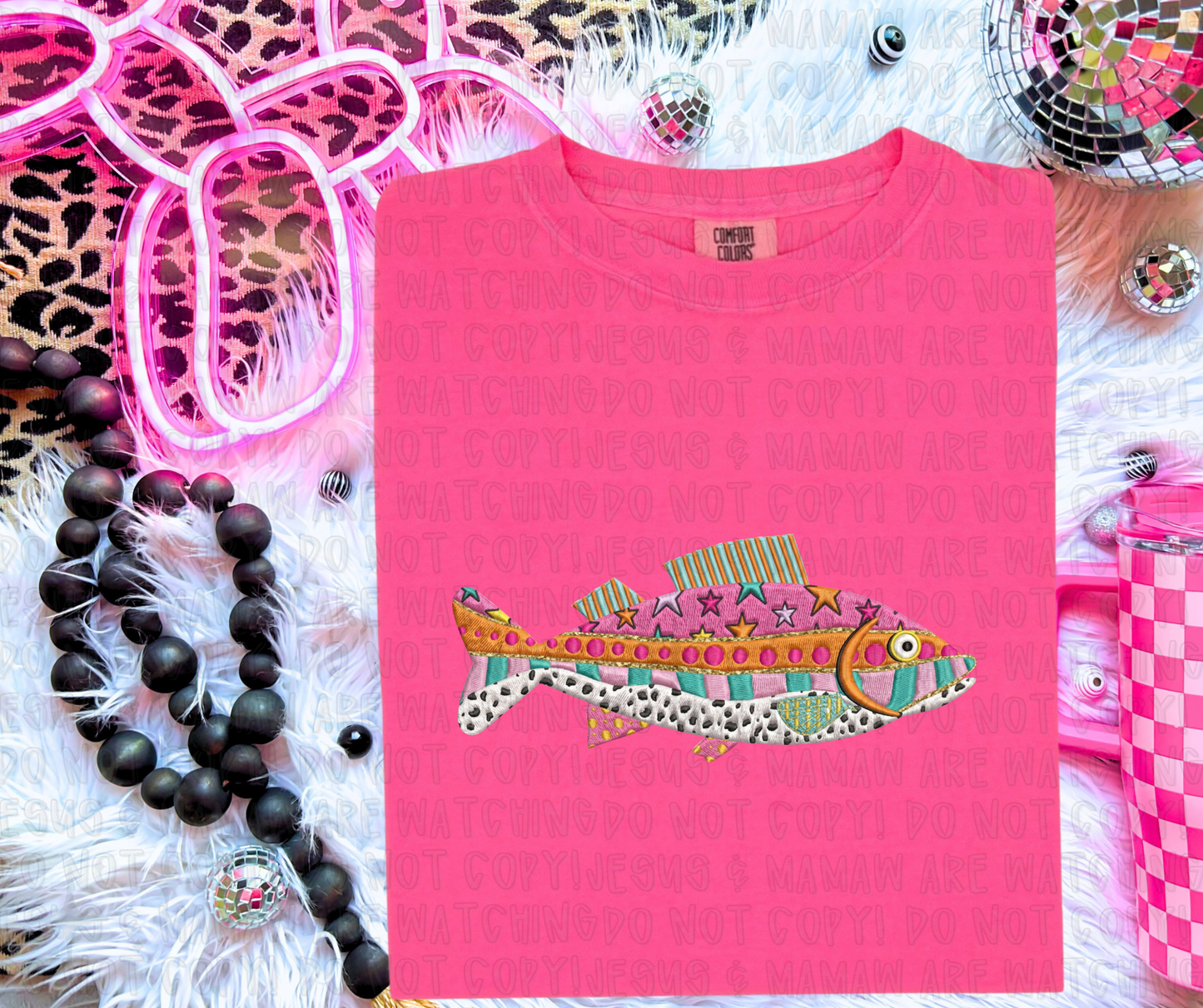 EMBROIDERED FISH - DTF TRANSFER