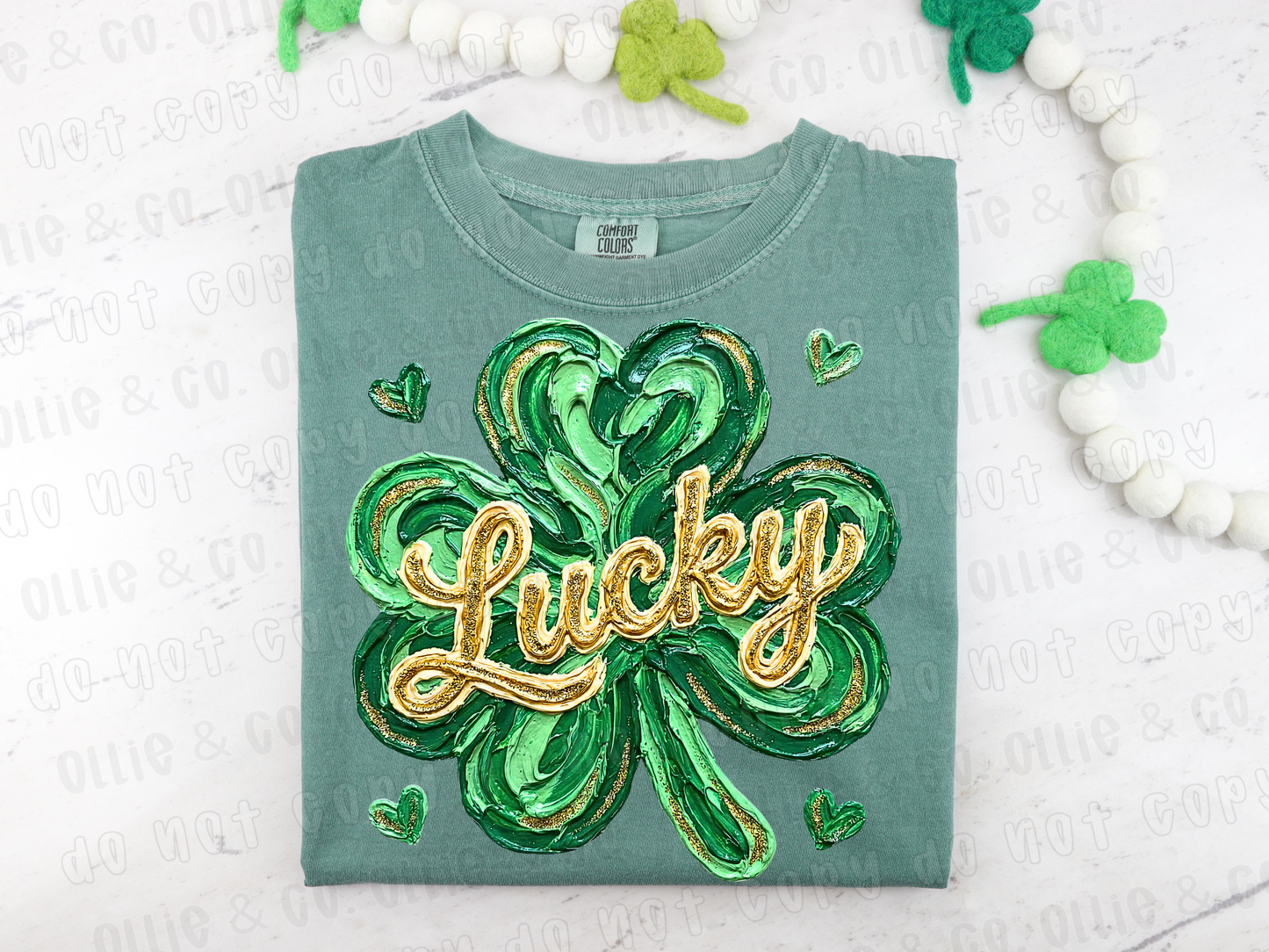 LUCKY BRUSHSTROKE SHAMROCK - DTF TRANSFER