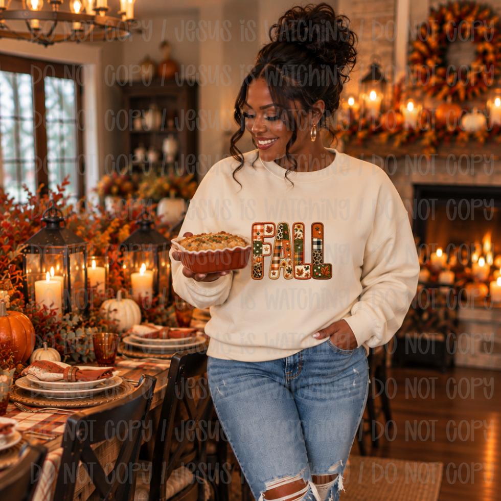 FALL - FAUX EMBROIDERY - DTF TRANSFER