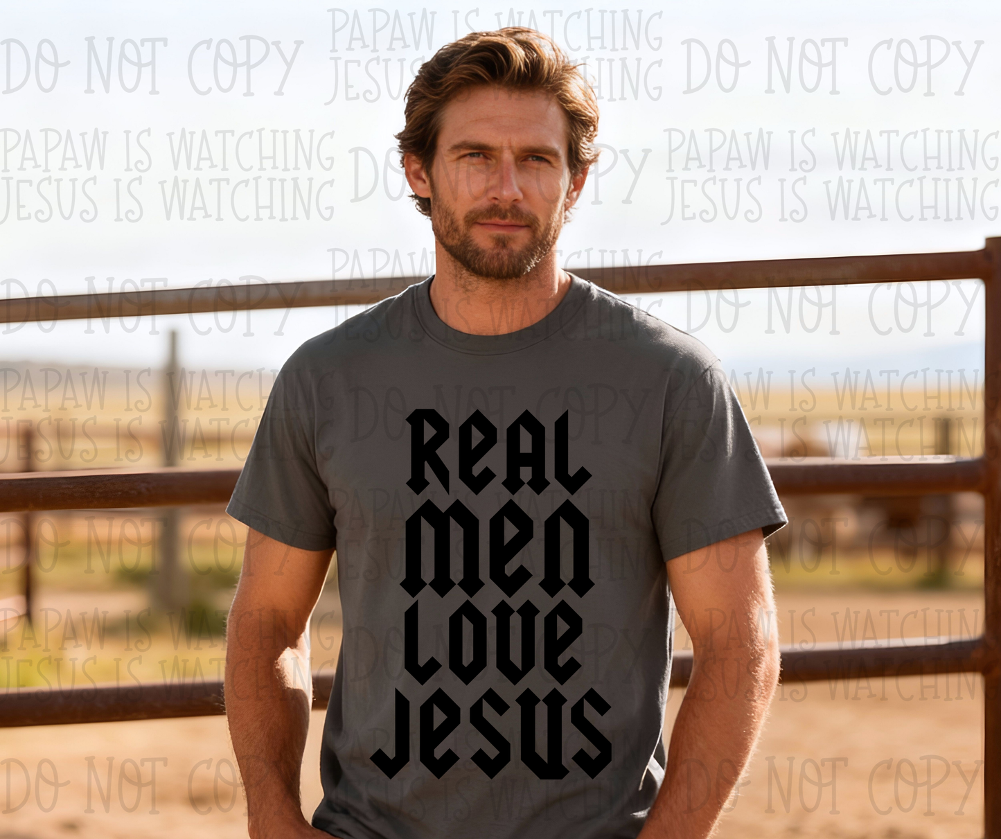 REAL MEN LOVE JESUS BLACK - DTF TRANSFER