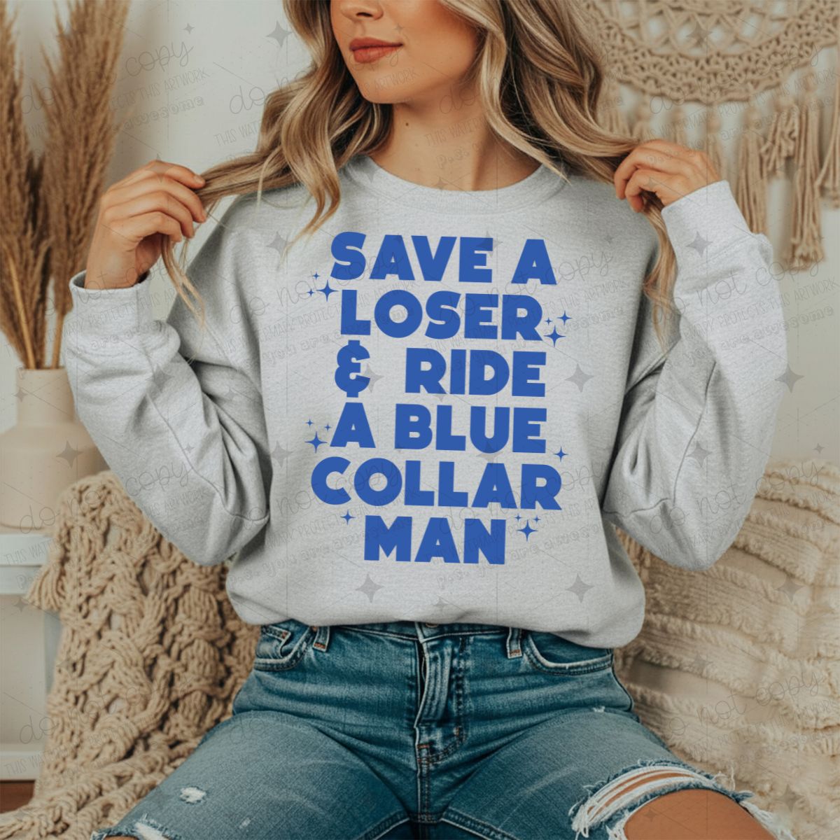 SAVE A LOSER & RIDE A BLUE COLLAR MAN - DTF TRANSFER