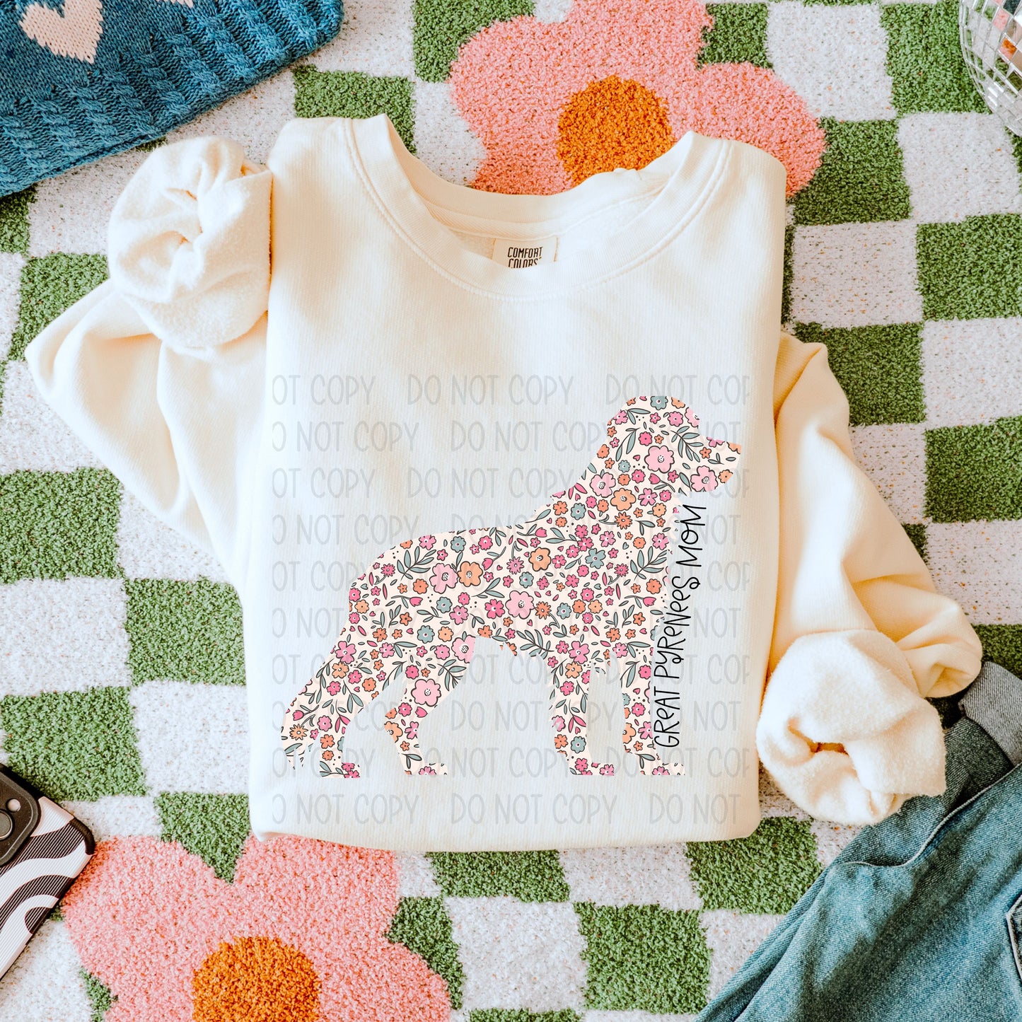 DOG MOM FLORAL - DTF TRANSFER
