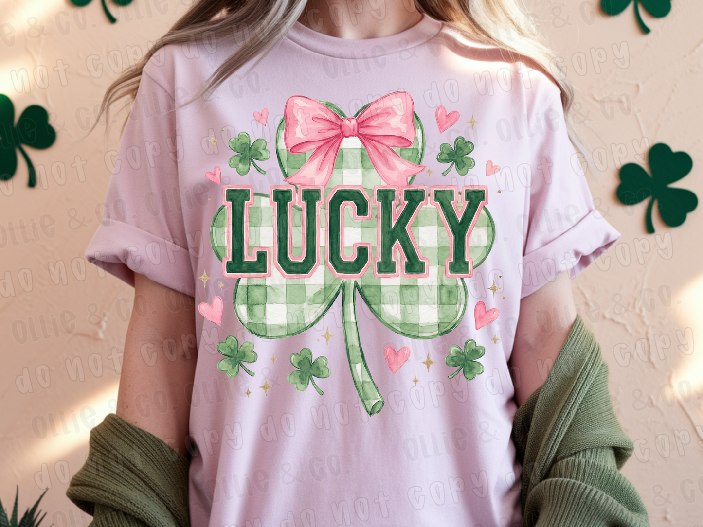 LUCKY GINGHAM SHAMROCK - DTF TRANSFER