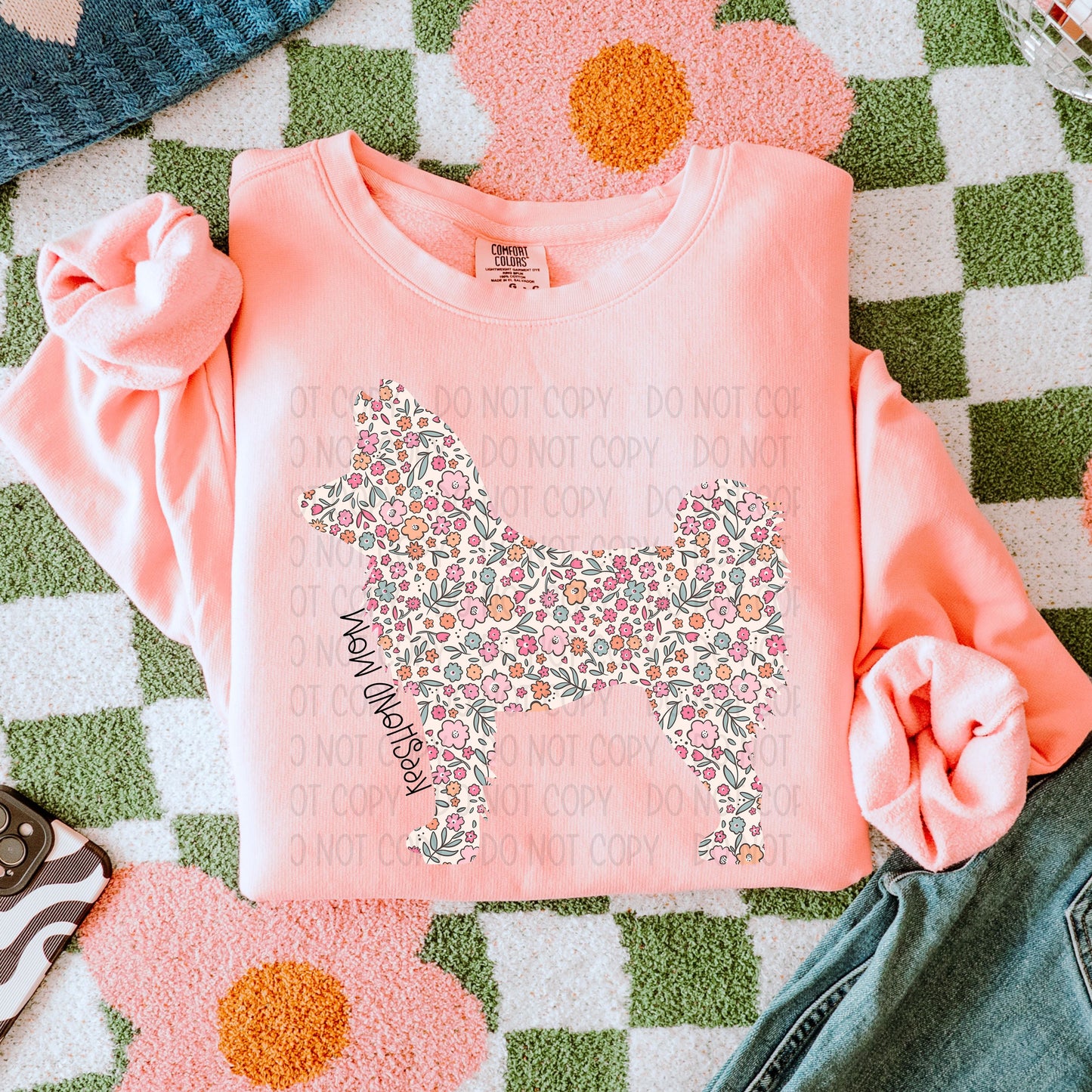 DOG MOM FLORAL - DTF TRANSFER