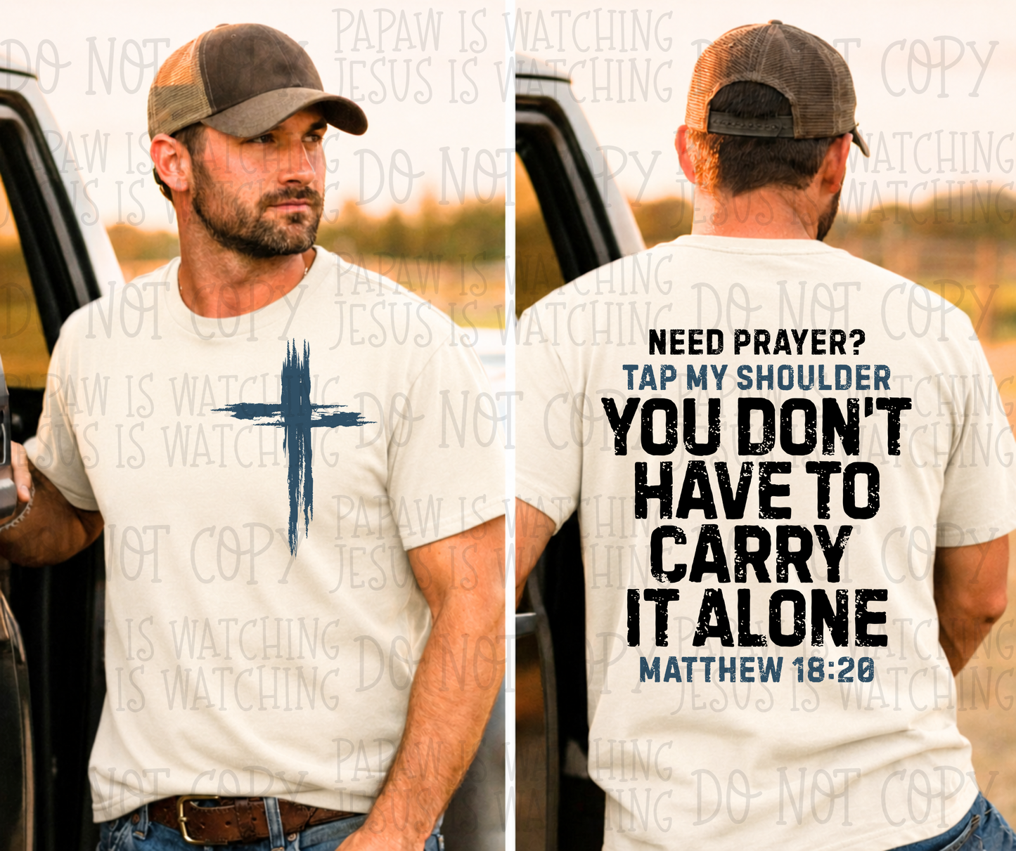 NEED A PRAYER BLUE - FRONT+BACK - DTF TRANSFER