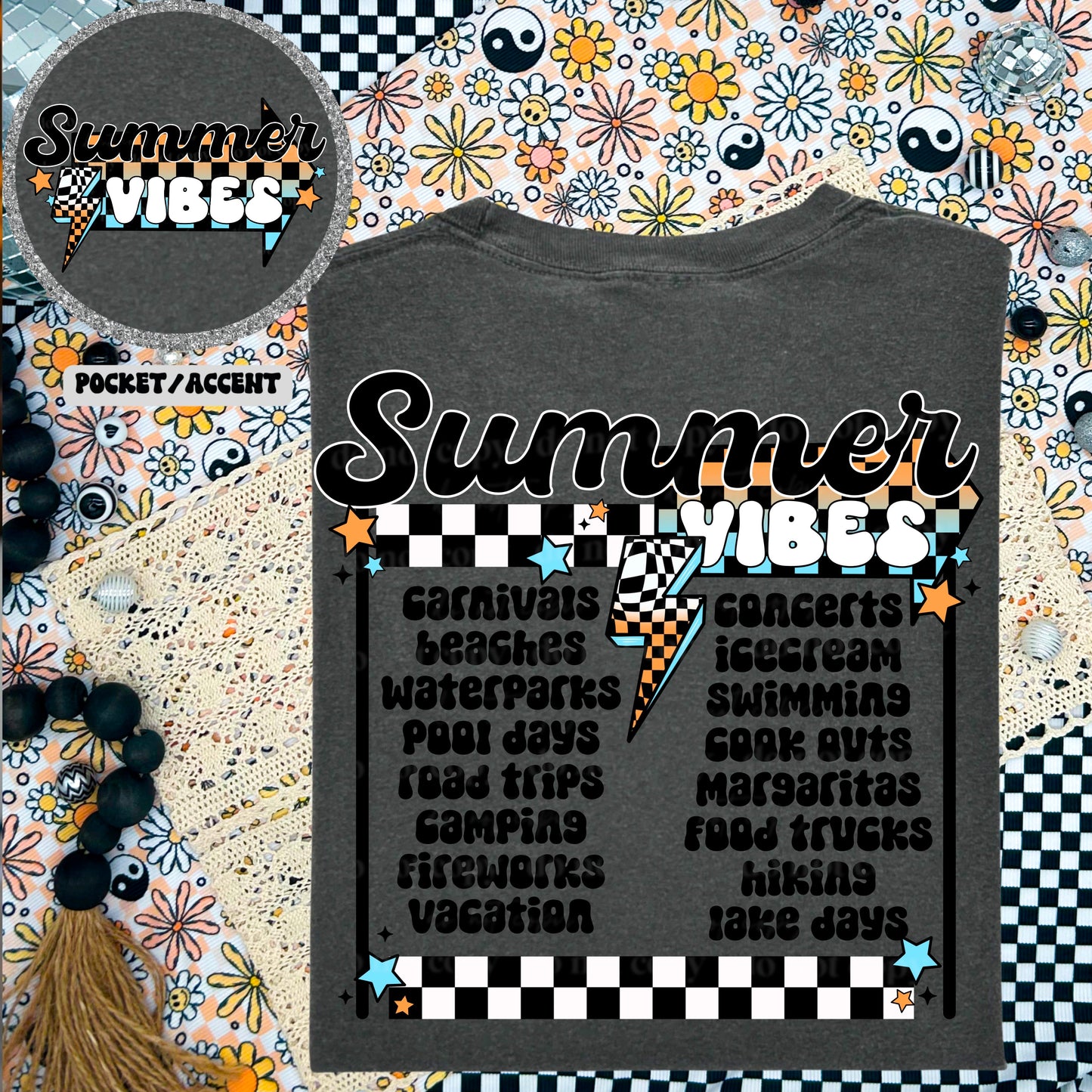 SUMMER VIBES - FRONT+BACK - DTF TRANSFER