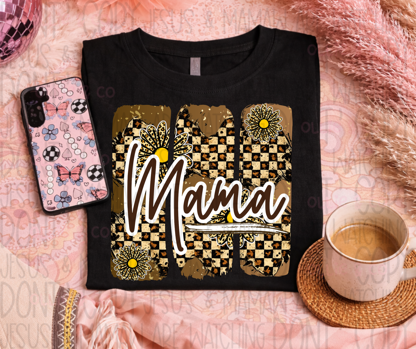MAMA CHEETAH BRUSHSTROKE - DTF TRANSFER