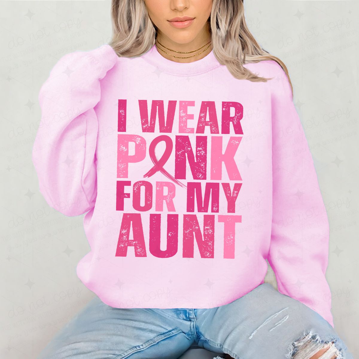 I WEAR PINK FOR MY AUNT - DTF TRANSFER