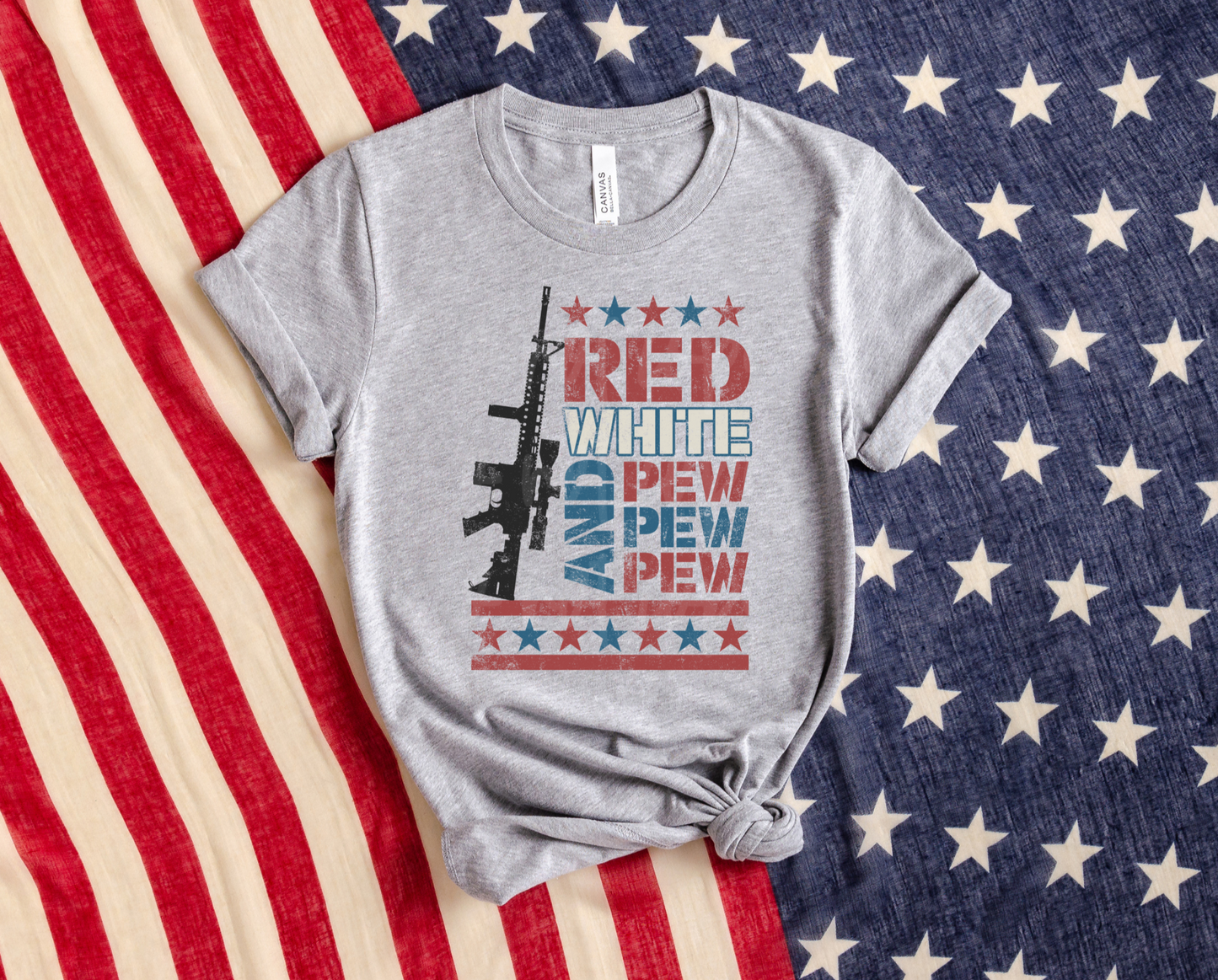 RED WHITE & PEW PEW PEW - DTF TRANSFER