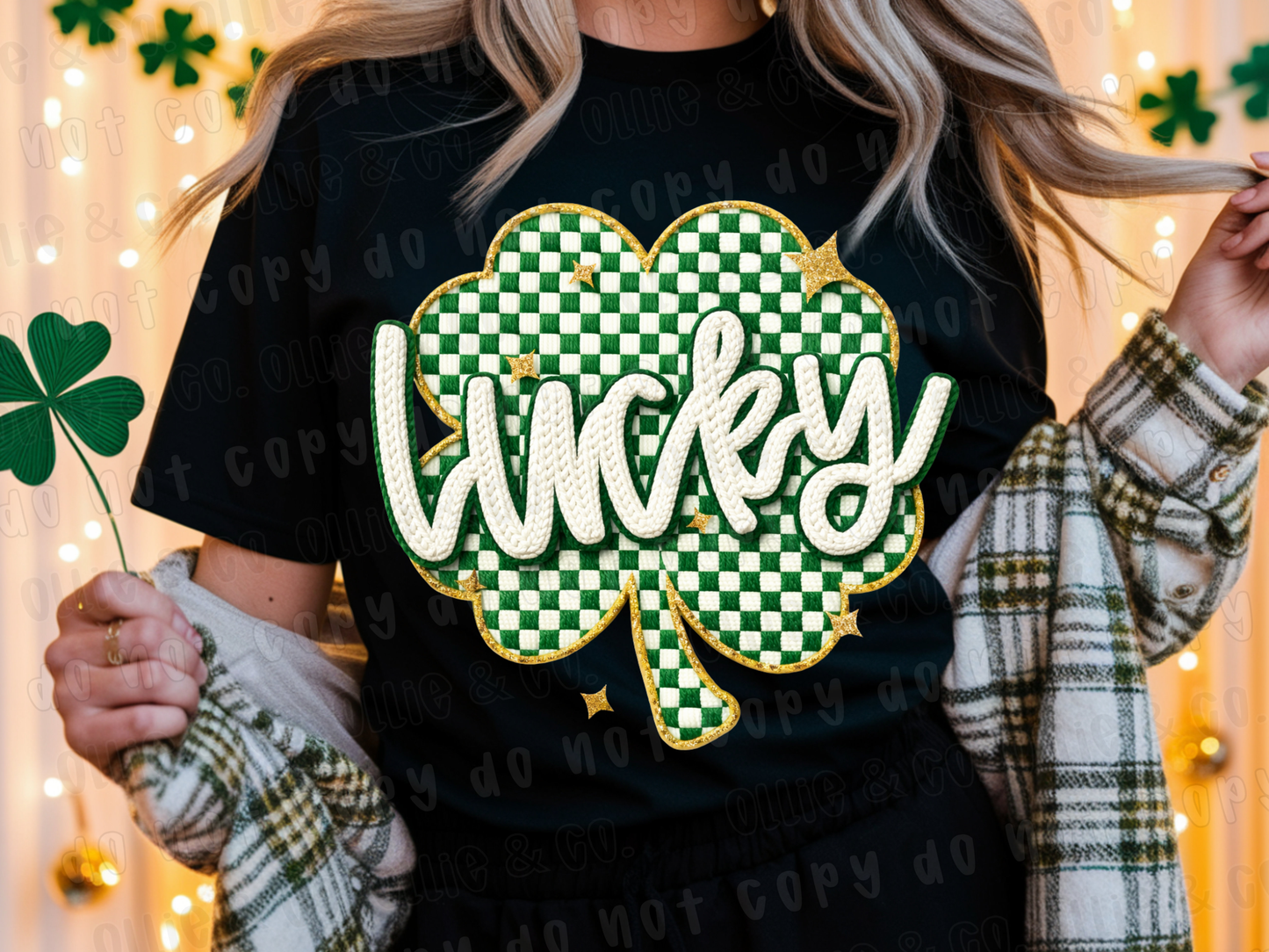 LUCKY FAUX YARN SHAMROCK - DTF TRANSFER