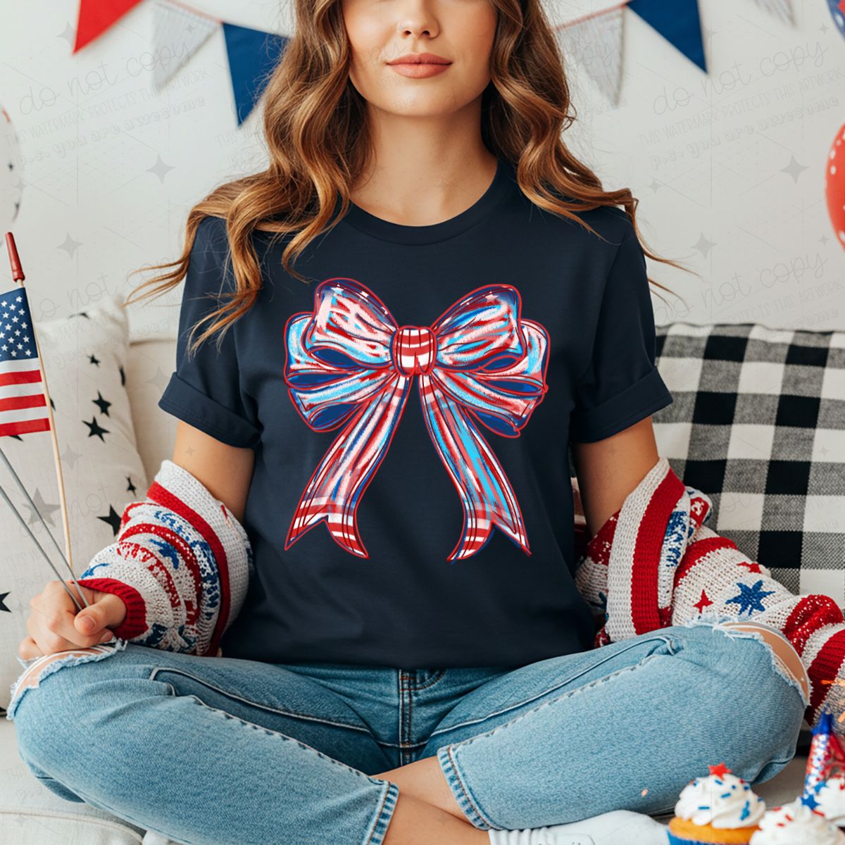 COQUETTE PATRIOTIC BOW - DTF TRANSFER