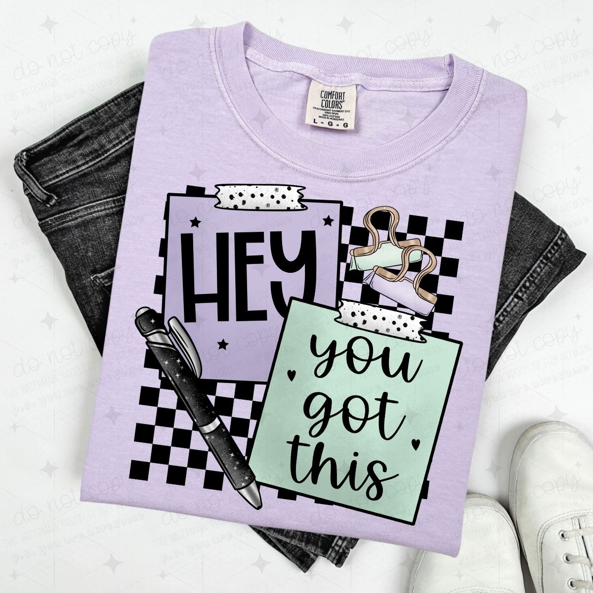 HEY YOU GOT THIS - POST IT AND PEN - DTF TRANSFER