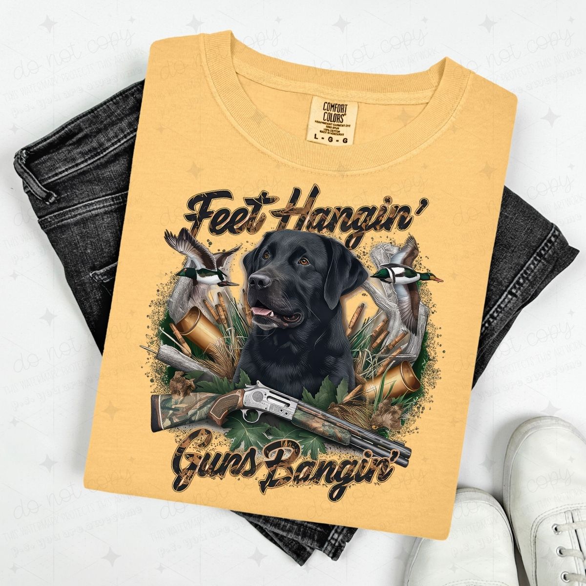 FEET HANGIN' GUNS BANGIN' - DTF TRANSFER