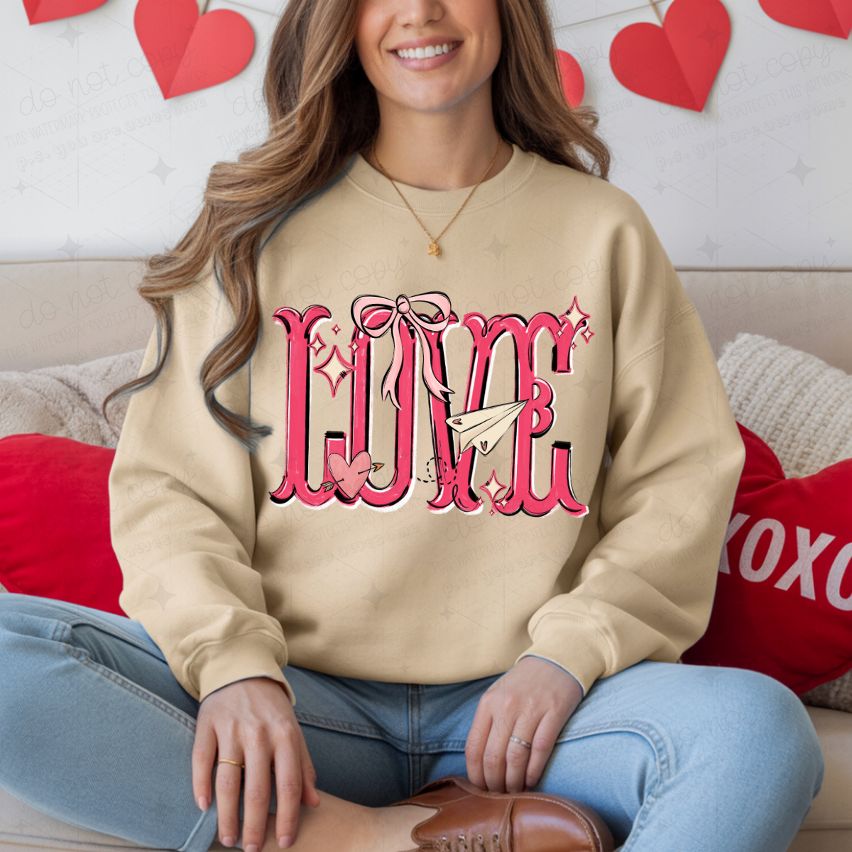 COQUETTE LOVE - PAPER AIRPLANE AND A HEART - DTF TRANSFER