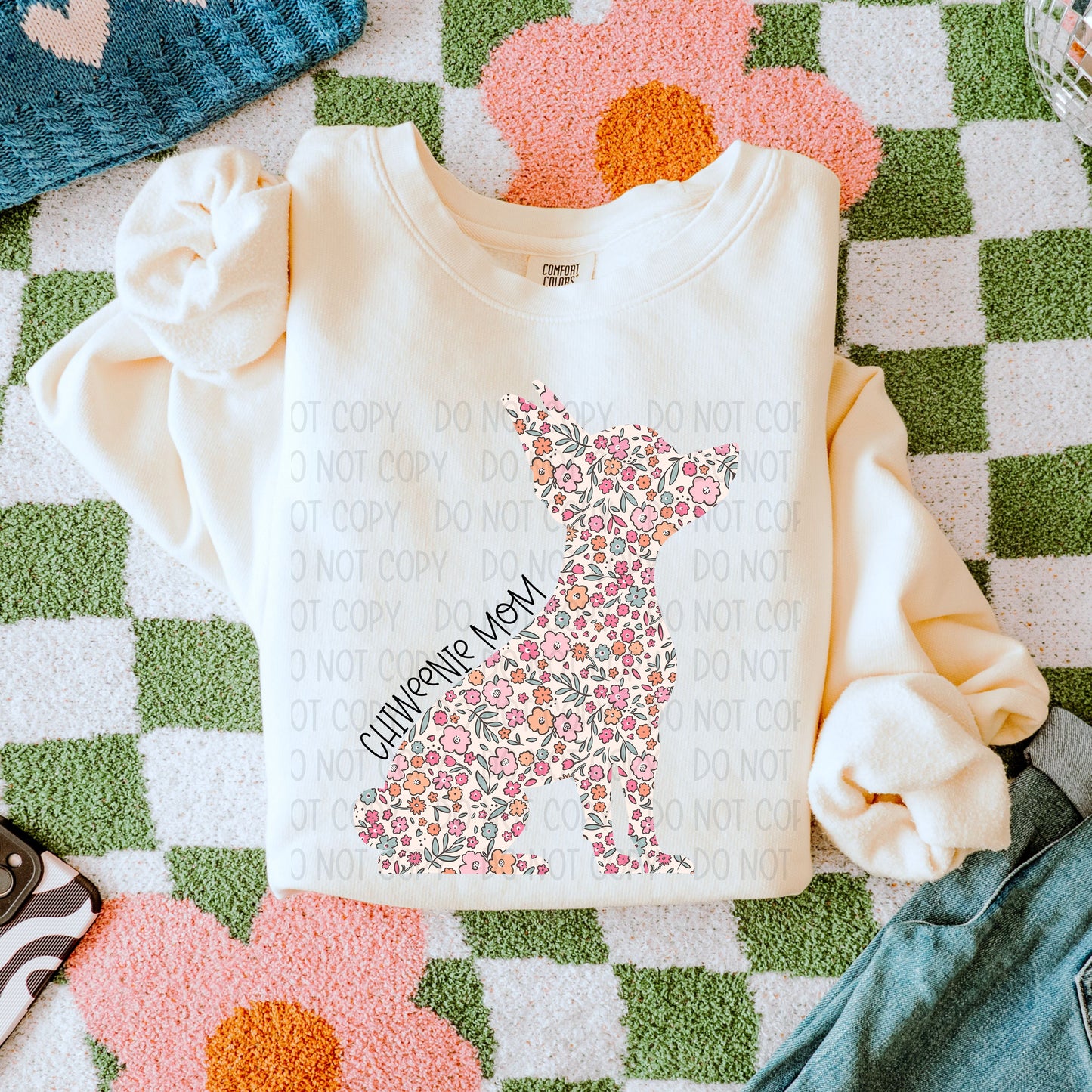 DOG MOM FLORAL - DTF TRANSFER