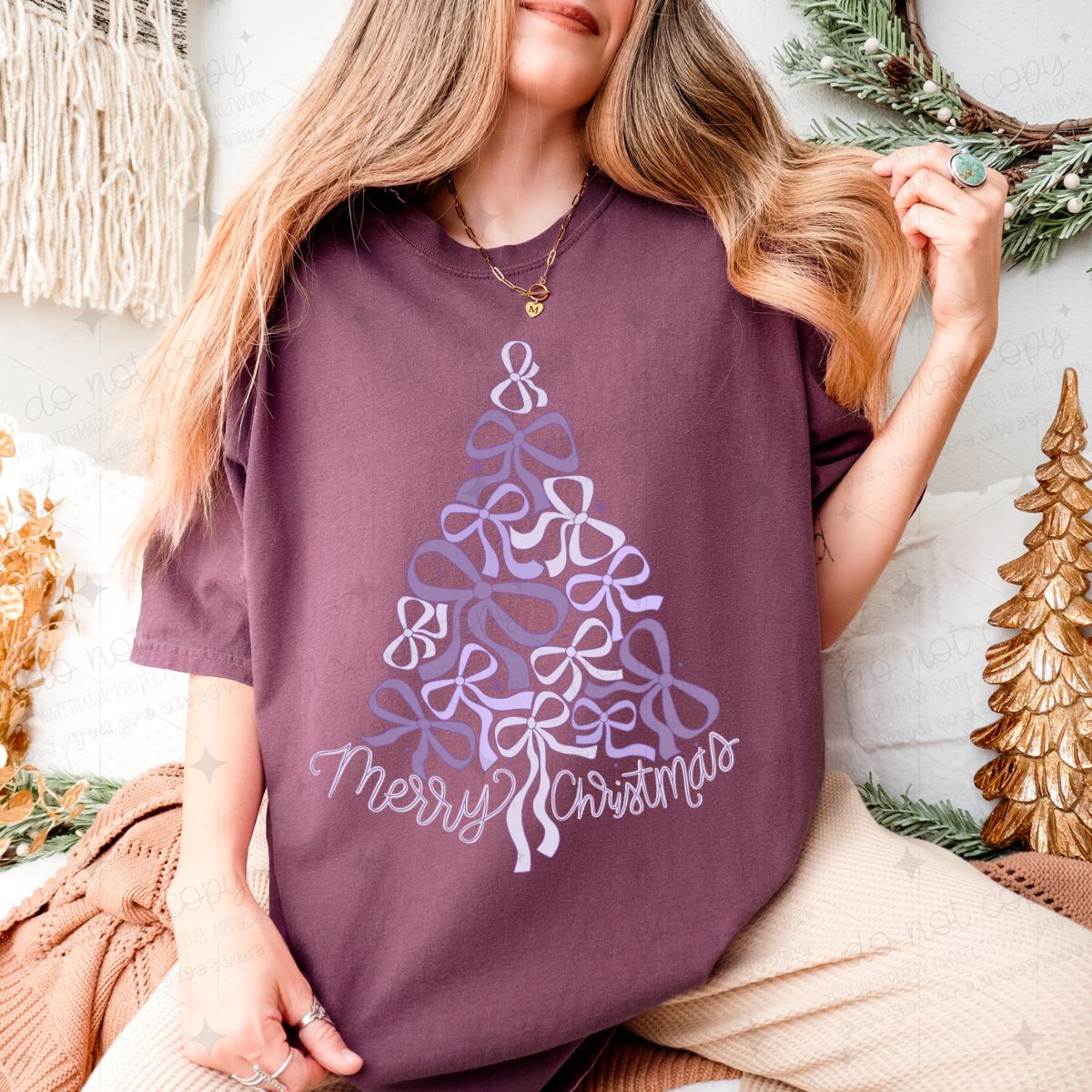COQUETTE MERRY CHRISTMAS - PURPLE - DTF TRANSFER