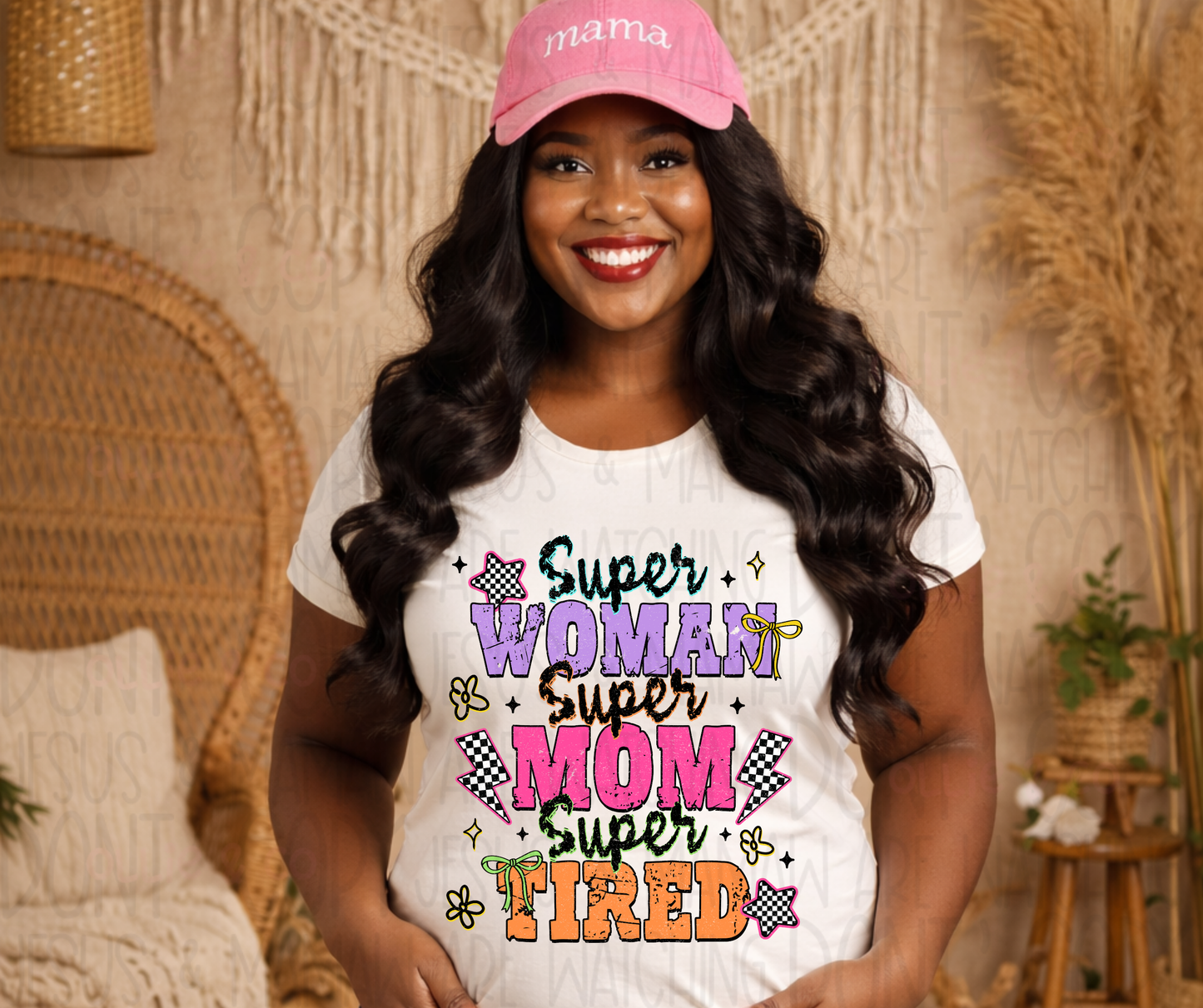 SUPER MOM SUPER WOMAN SUPER TIRED - DTF TRANSFER