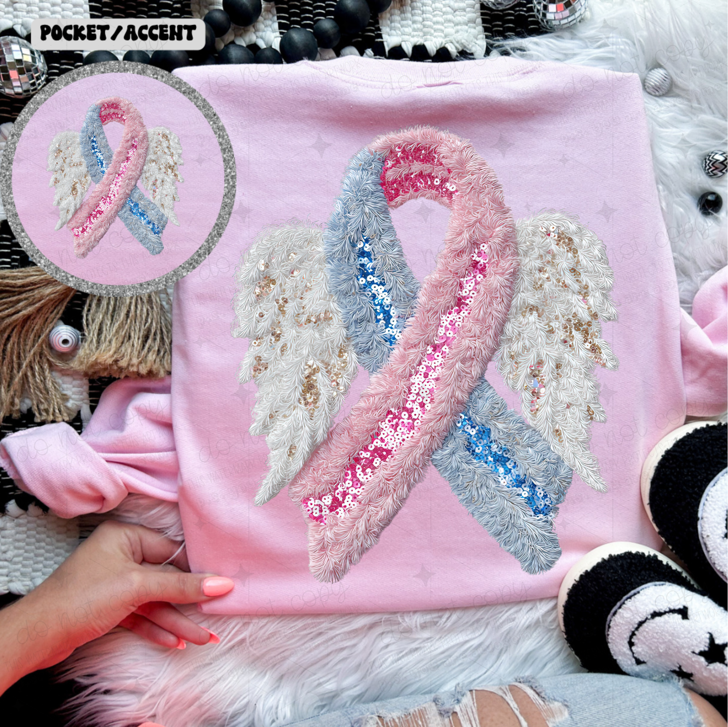 INFANT LOSS GLITTER FAUX YARN - FRONT+BACK - *OLLIE & CO. EXCLUSIVE* - DTF TRANSFER