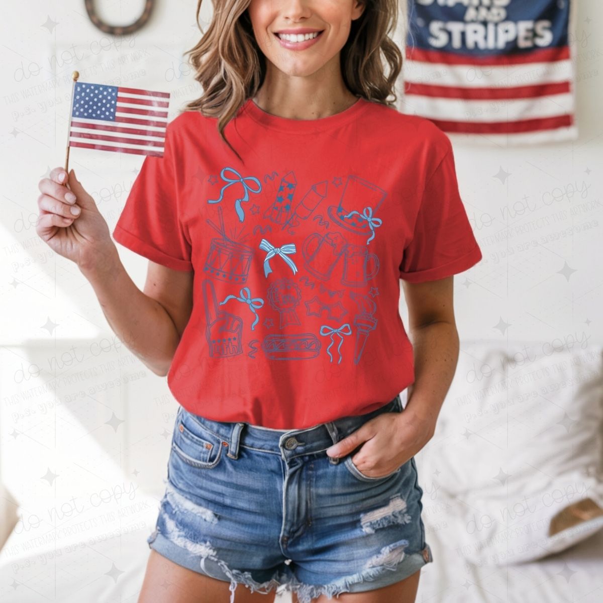4TH OF JULY DOODLE - DTF TRANSFER