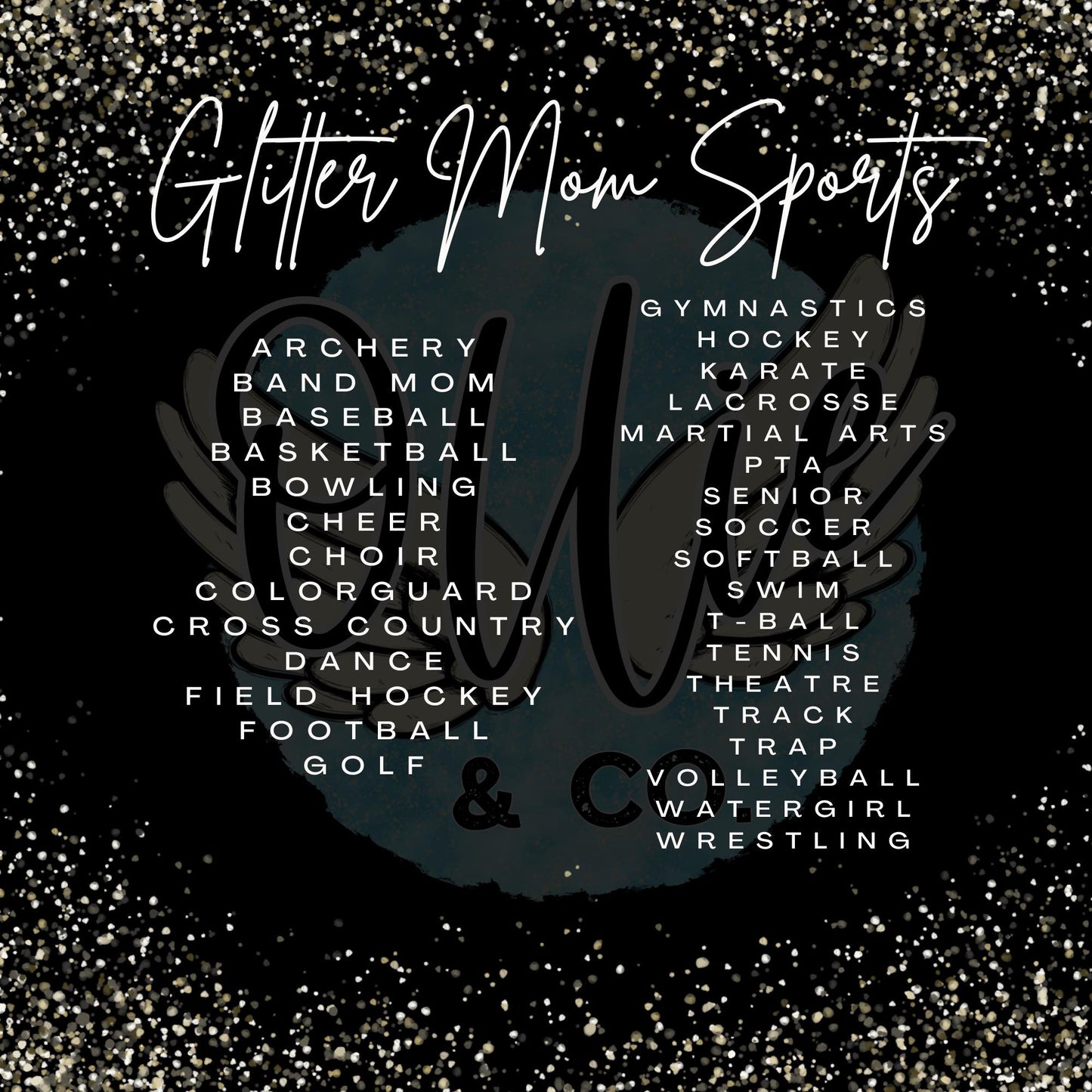 MOM SPORTS - FAUX GLITTER - DTF TRANSFER