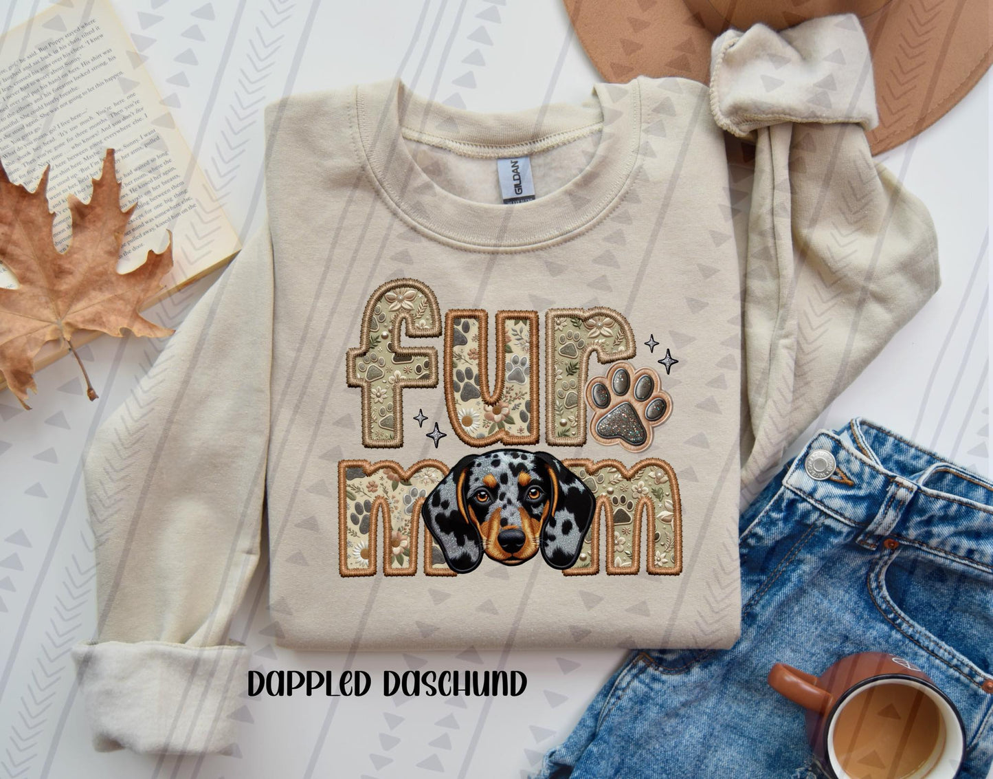 FUR MOM - FAUX EMBROIDERY - DTF TRANSFER