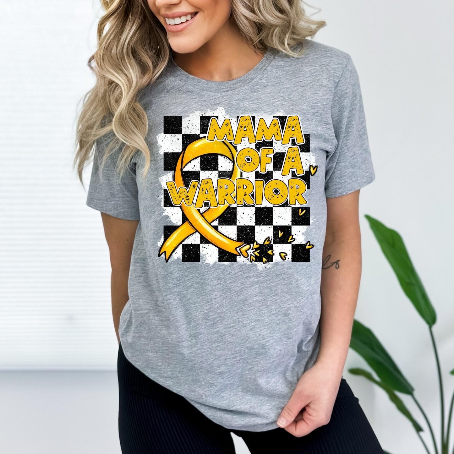 CHECKERED CHILDHOOD CANCER WARRIOR - DTF TRANSFER