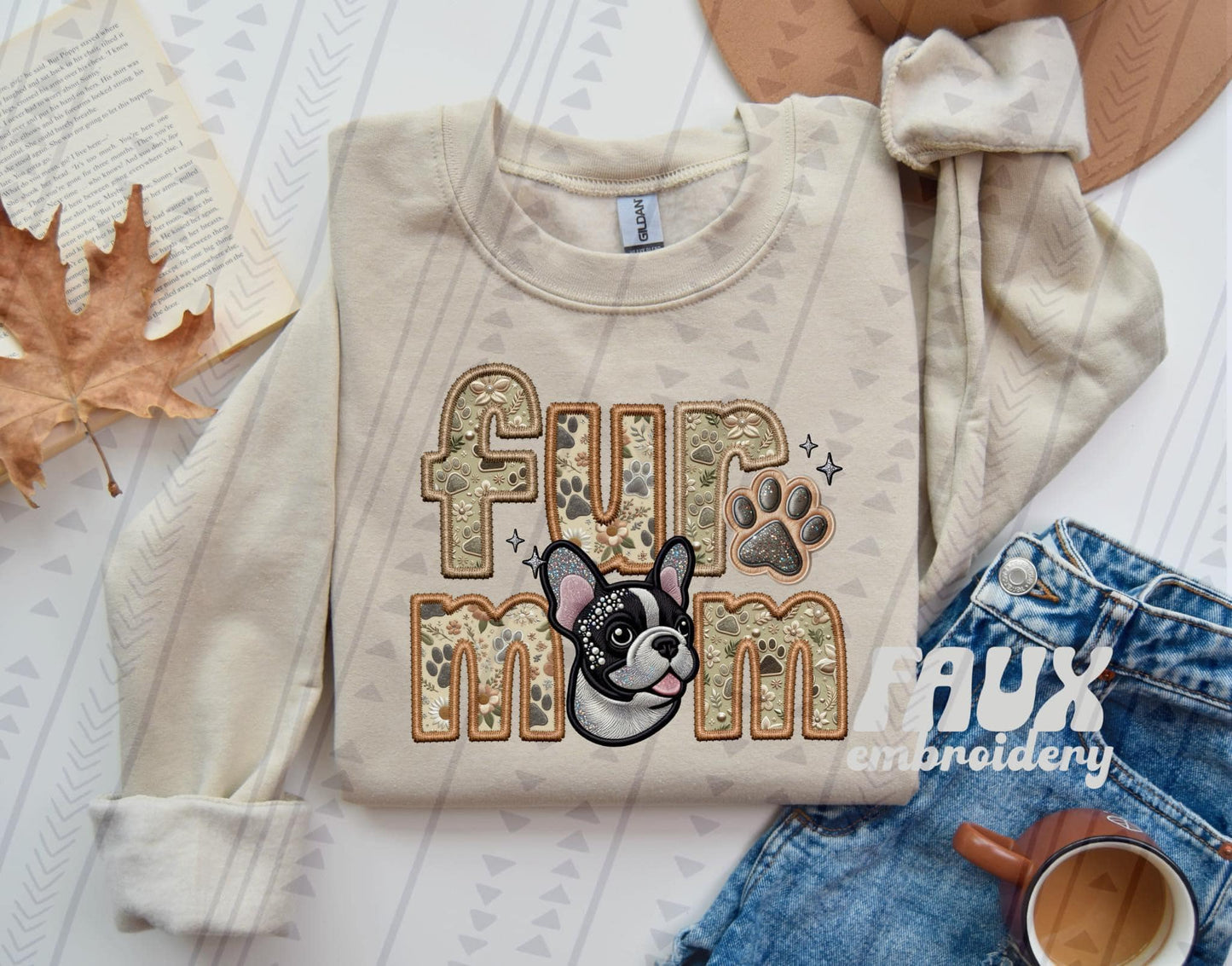 FUR MOM - FAUX EMBROIDERY - DTF TRANSFER