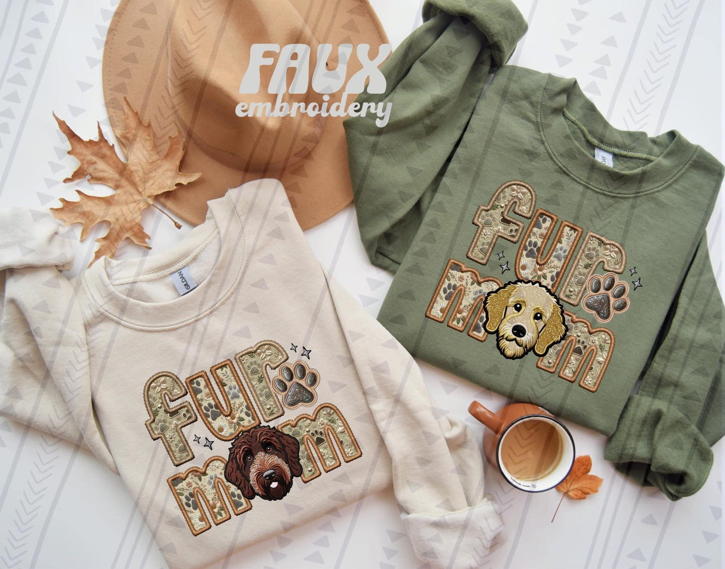 FUR MOM - FAUX EMBROIDERY - DTF TRANSFER