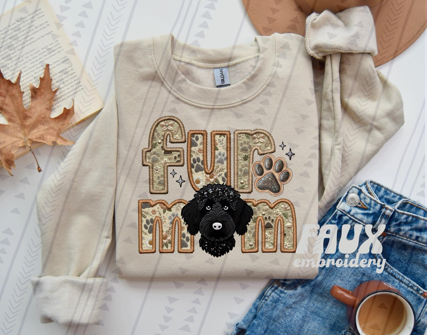 FUR MOM - FAUX EMBROIDERY - DTF TRANSFER