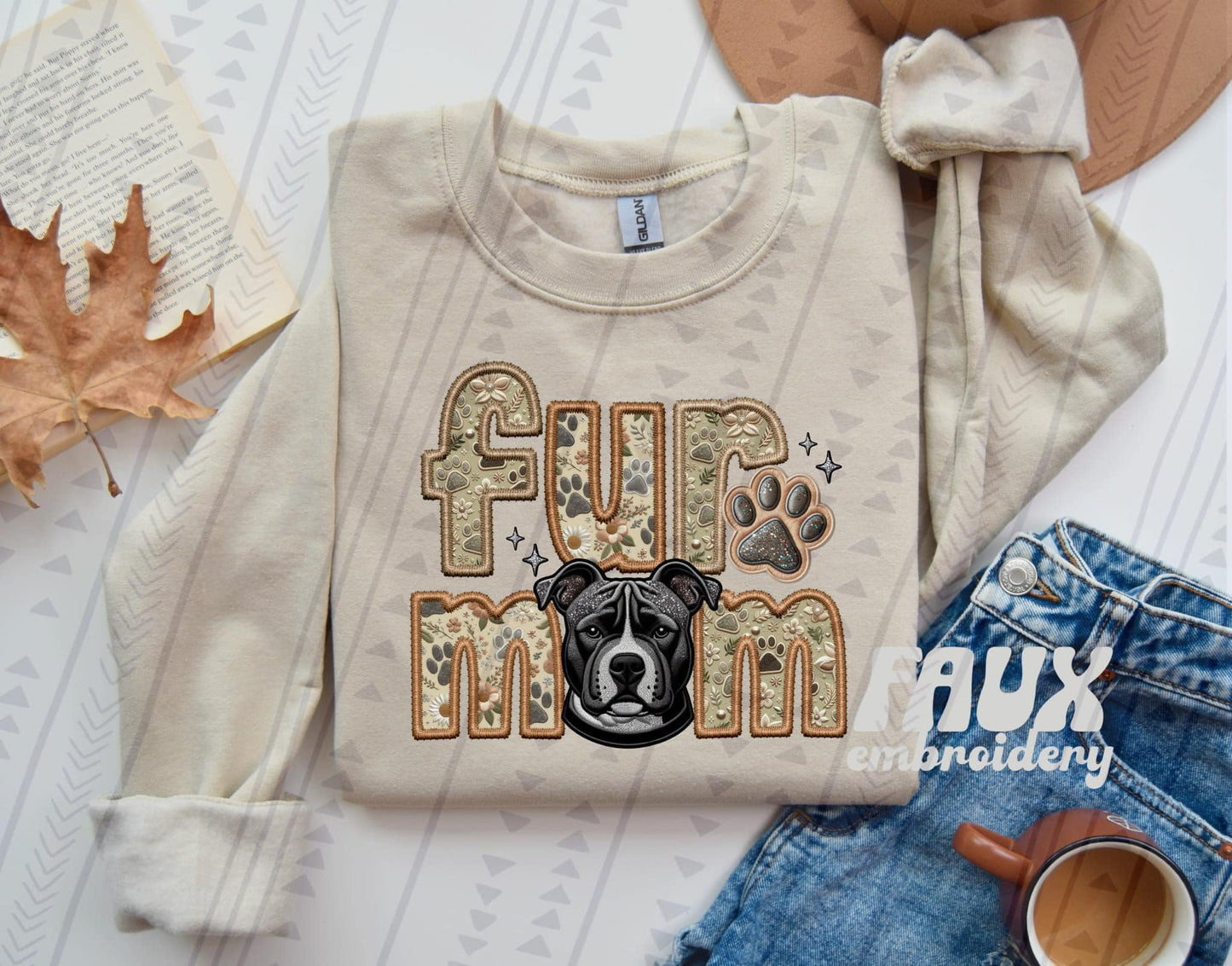 FUR MOM - FAUX EMBROIDERY - DTF TRANSFER