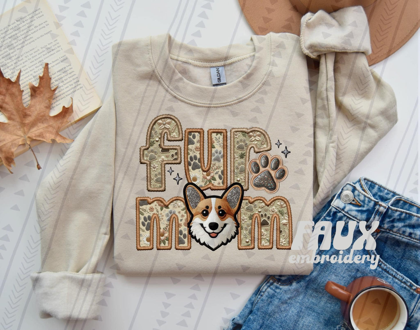 FUR MOM - FAUX EMBROIDERY - DTF TRANSFER