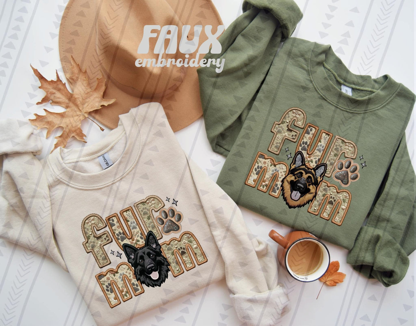 FUR MOM - FAUX EMBROIDERY - DTF TRANSFER