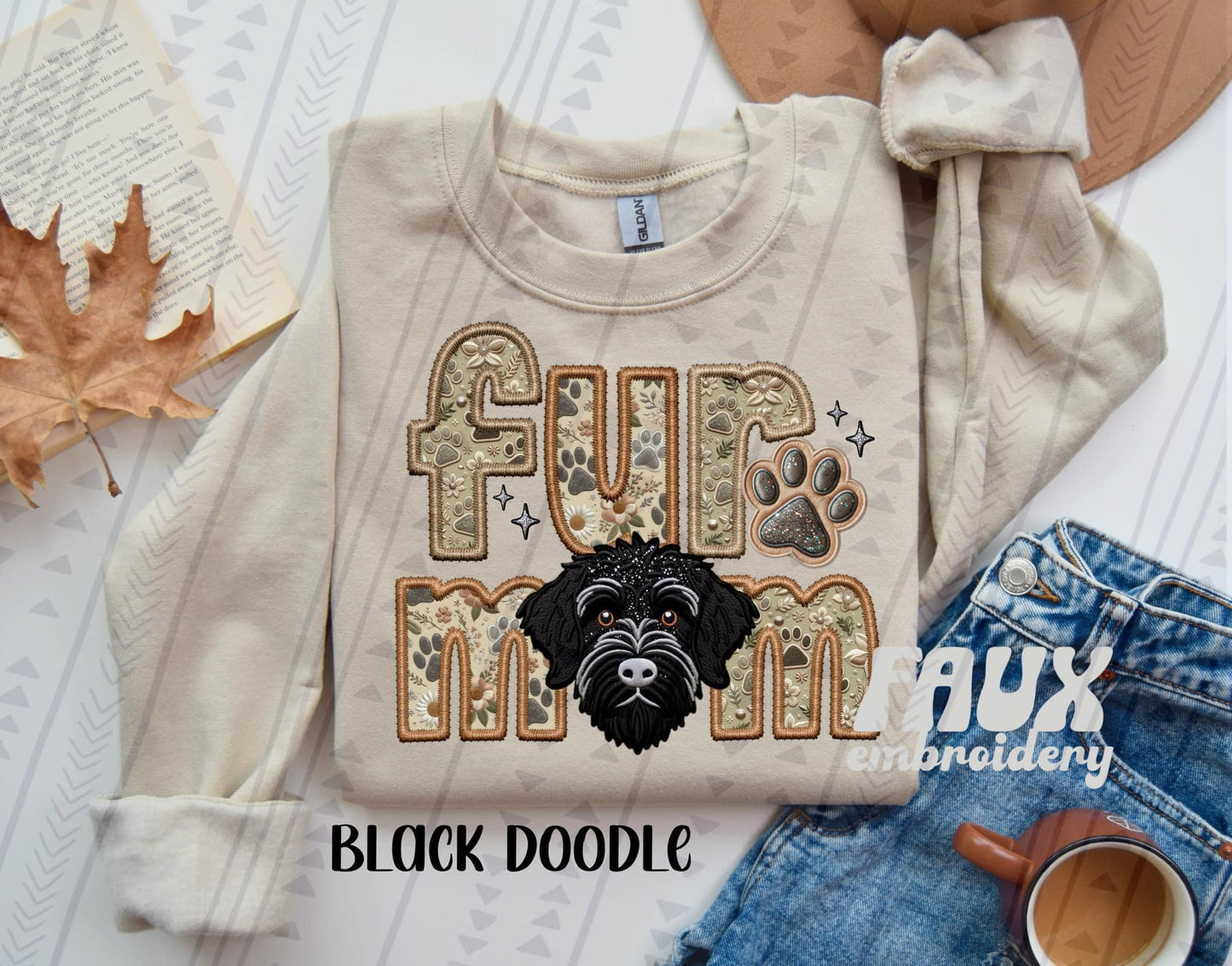 FUR MOM - FAUX EMBROIDERY - DTF TRANSFER