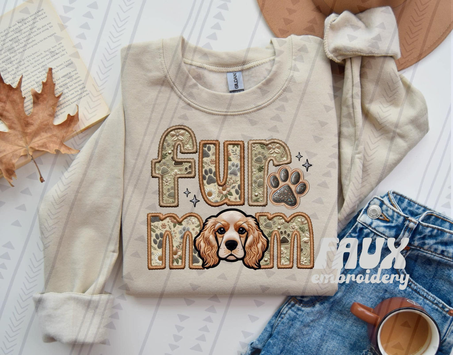 FUR MOM - FAUX EMBROIDERY - DTF TRANSFER