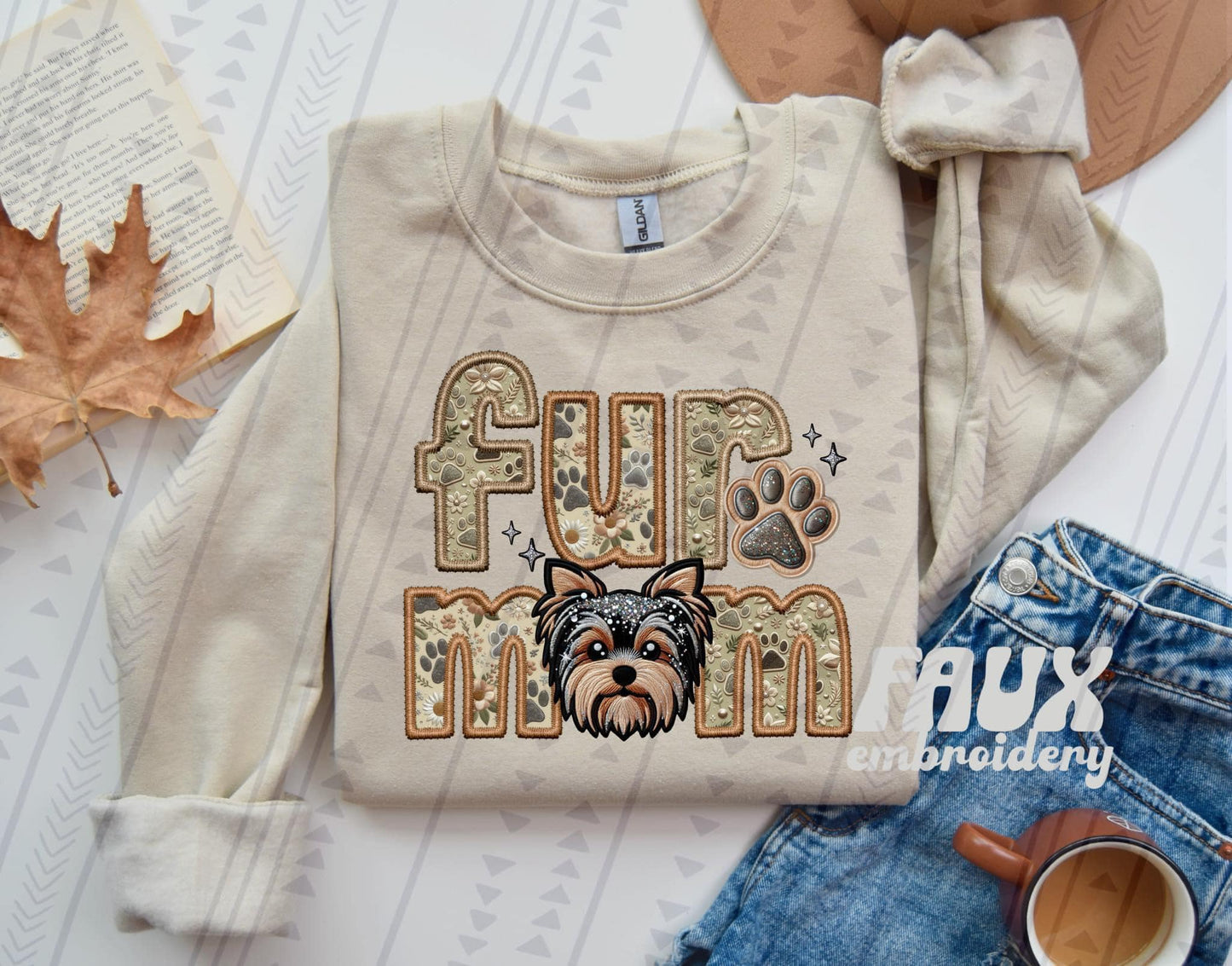 FUR MOM - FAUX EMBROIDERY - DTF TRANSFER