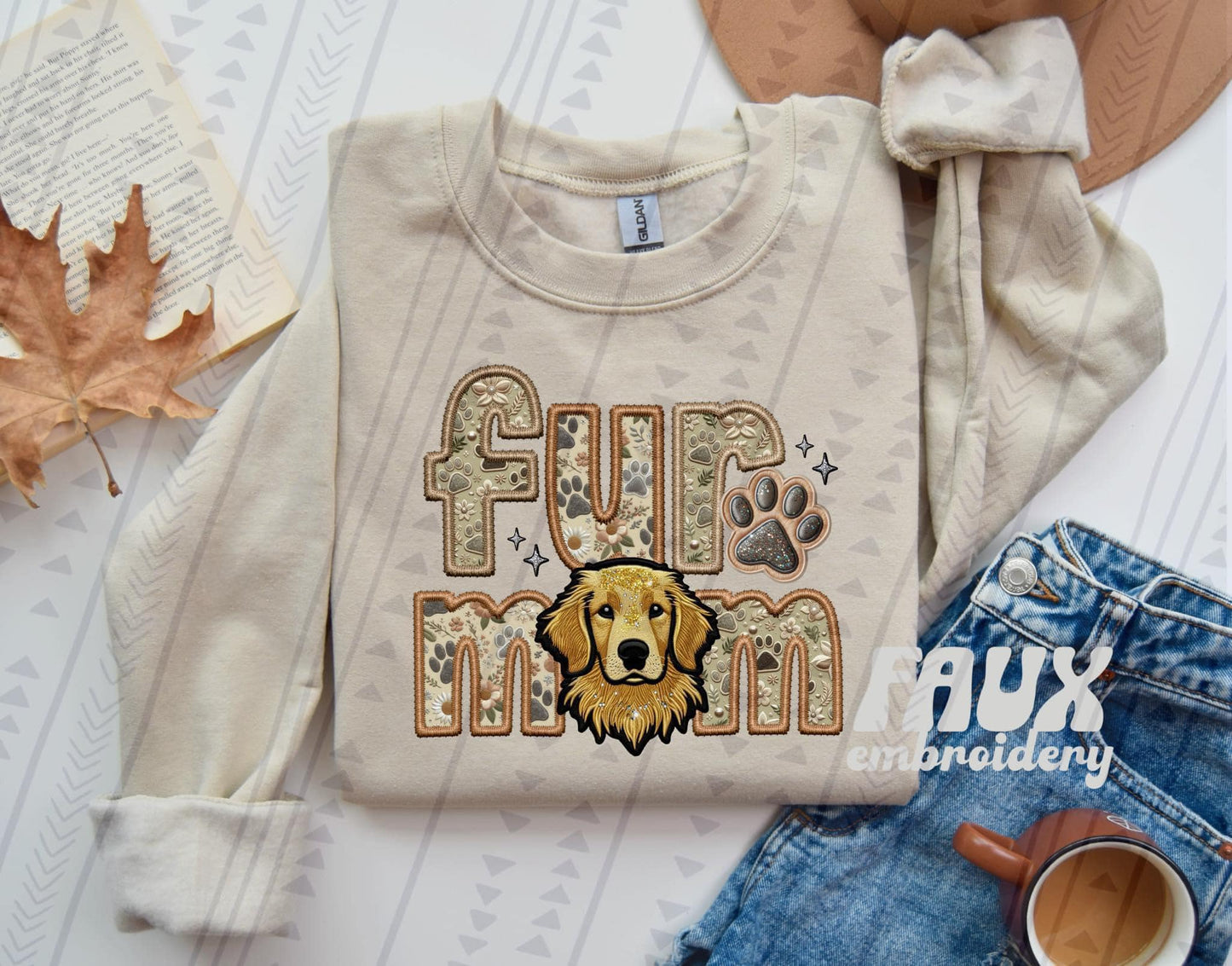 FUR MOM - FAUX EMBROIDERY - DTF TRANSFER
