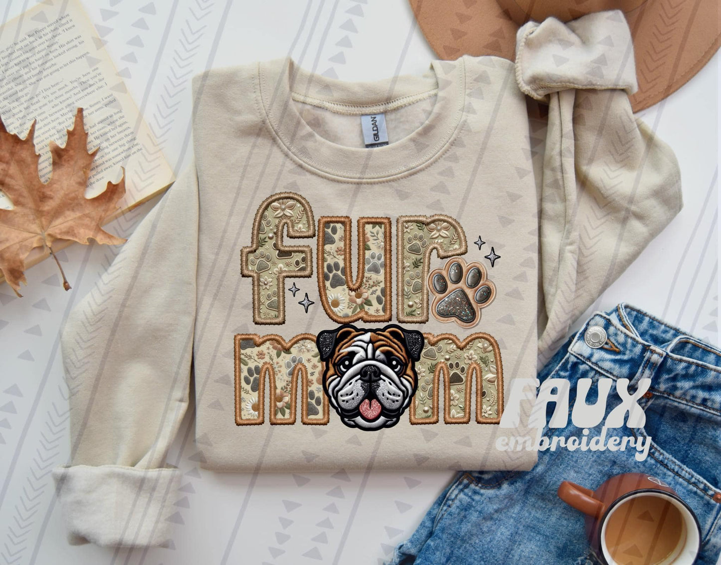 FUR MOM - FAUX EMBROIDERY - DTF TRANSFER