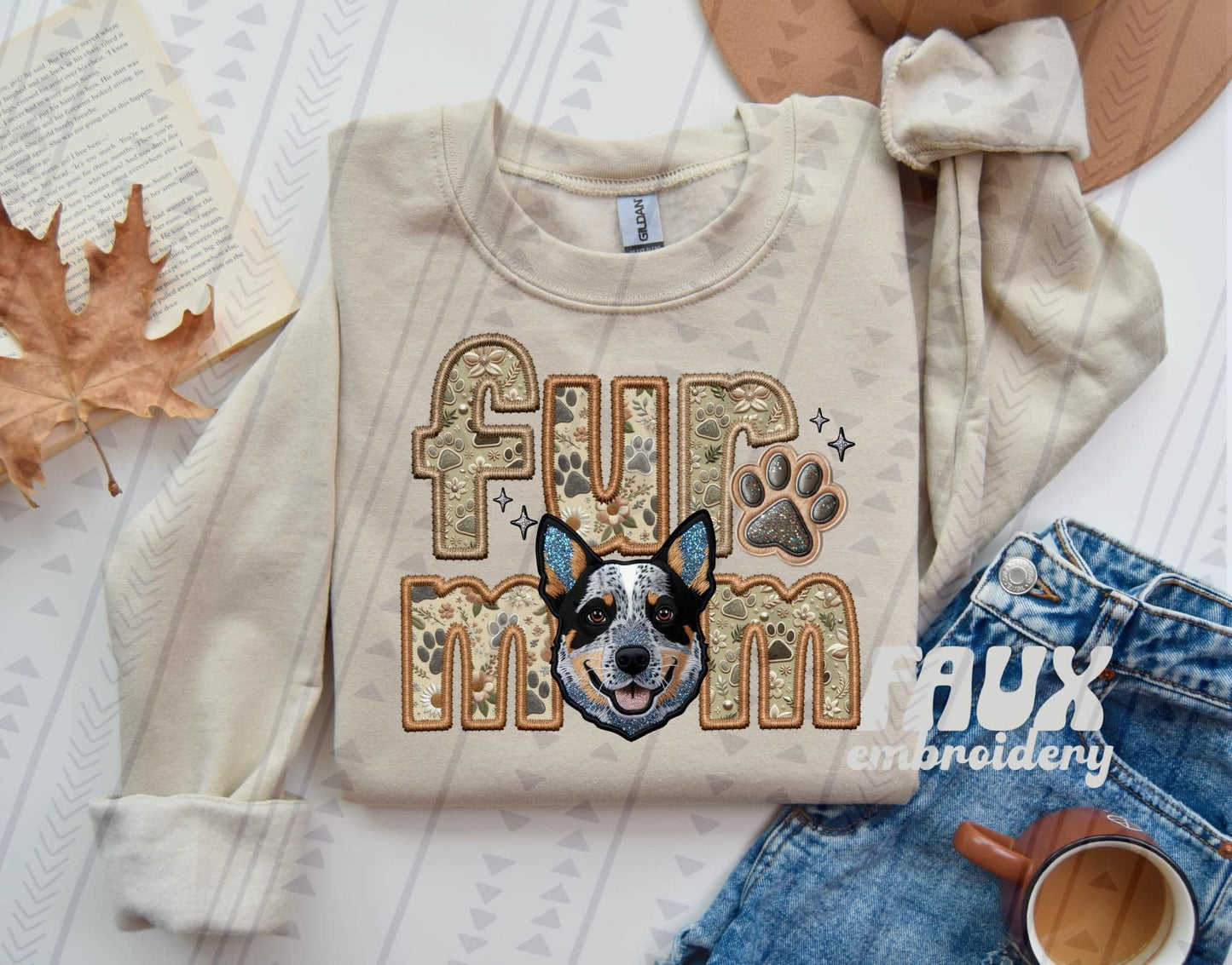 FUR MOM - FAUX EMBROIDERY - DTF TRANSFER