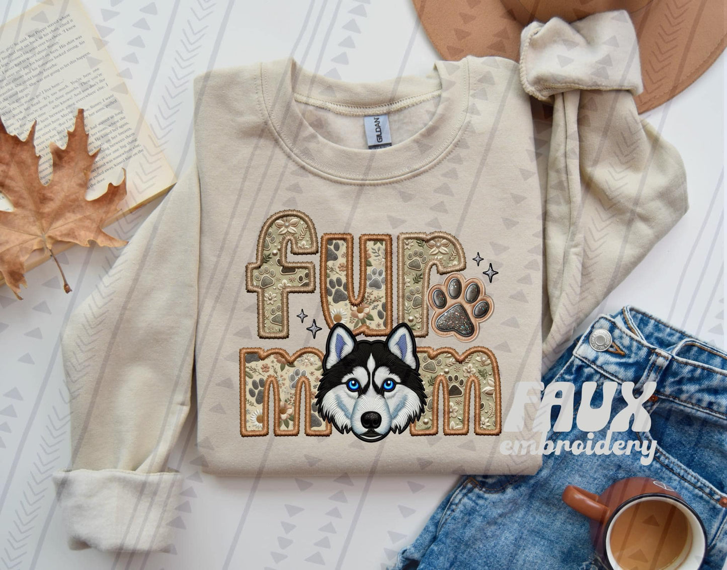 FUR MOM - FAUX EMBROIDERY - DTF TRANSFER