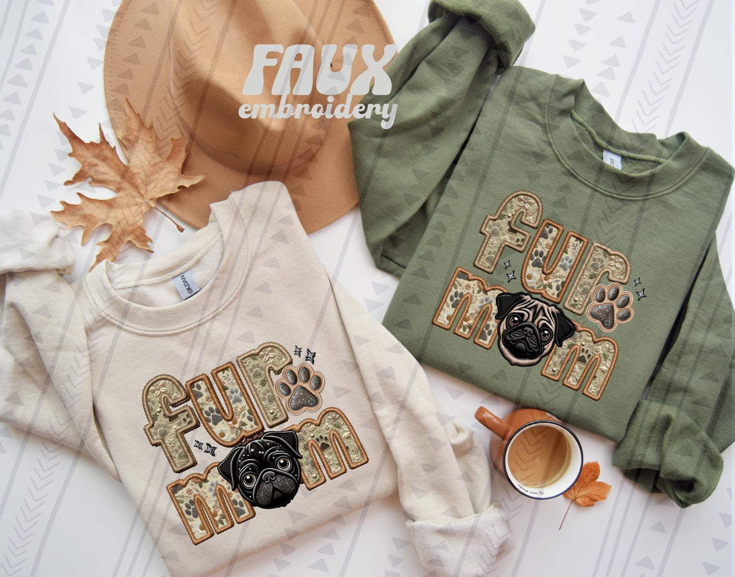 FUR MOM - FAUX EMBROIDERY - DTF TRANSFER
