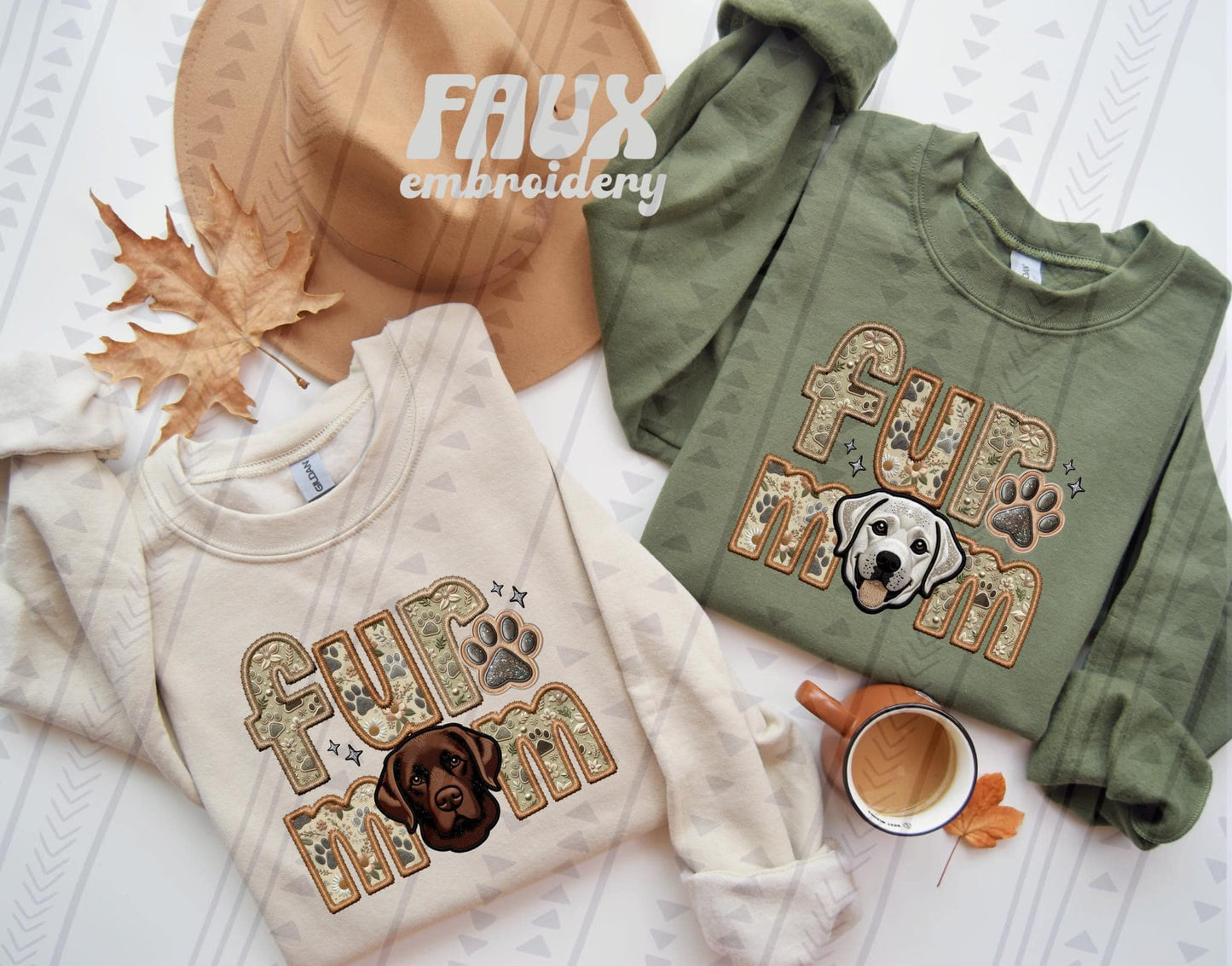 FUR MOM - FAUX EMBROIDERY - DTF TRANSFER