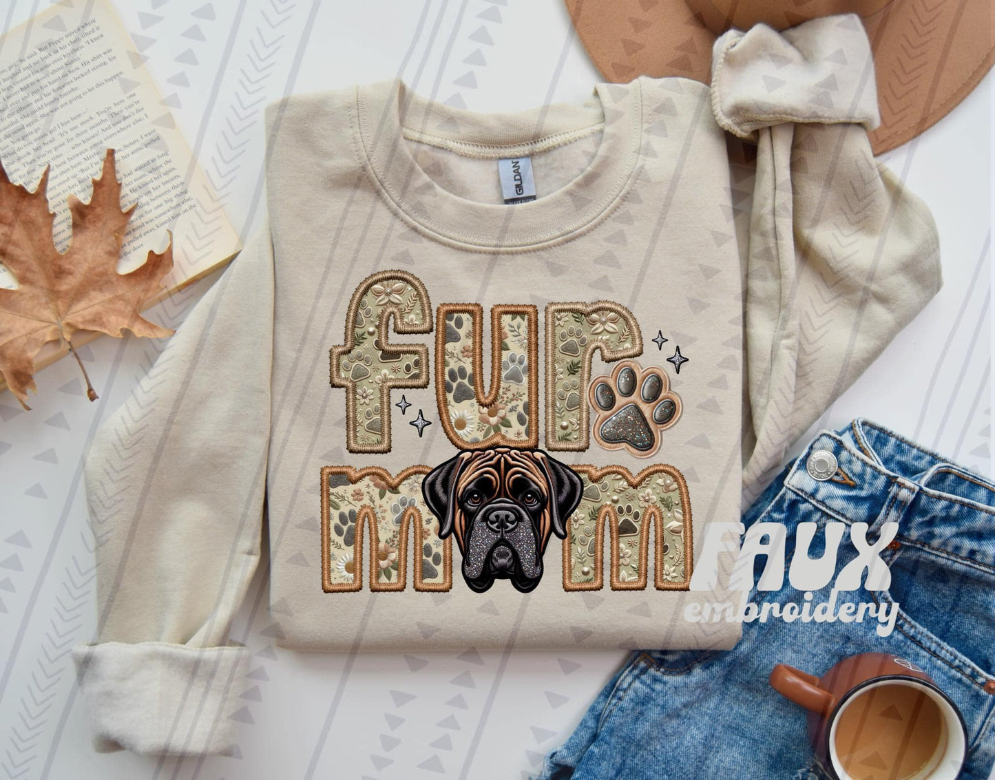 FUR MOM - FAUX EMBROIDERY - DTF TRANSFER