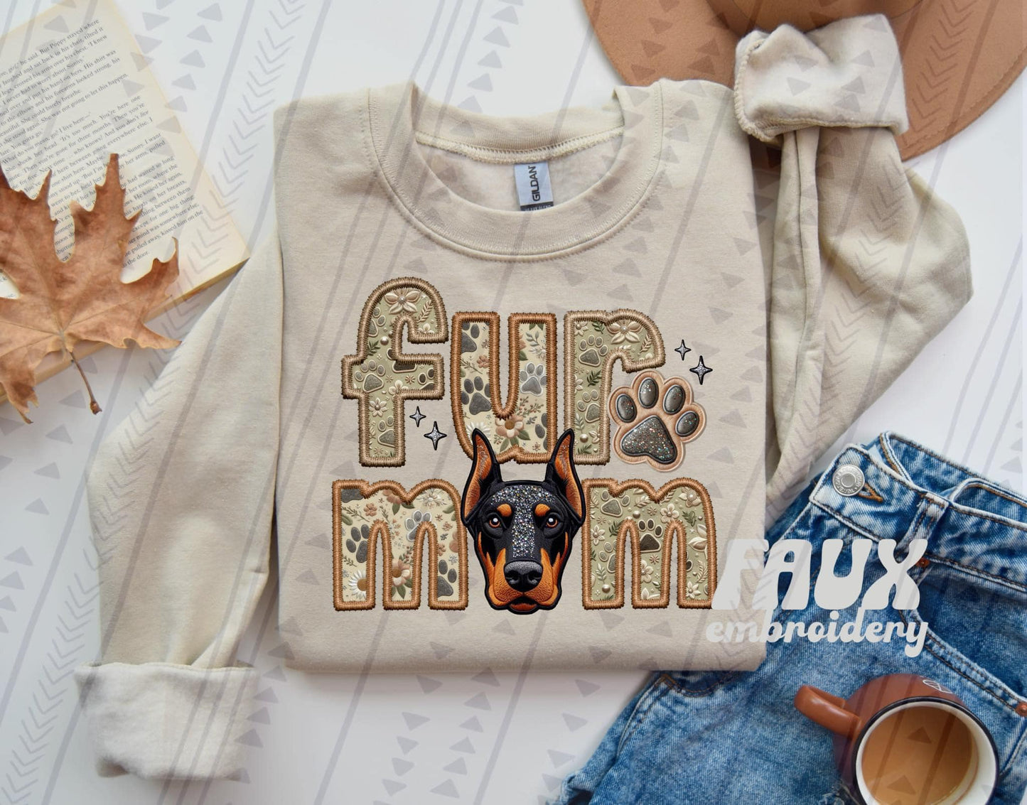 FUR MOM - FAUX EMBROIDERY - DTF TRANSFER